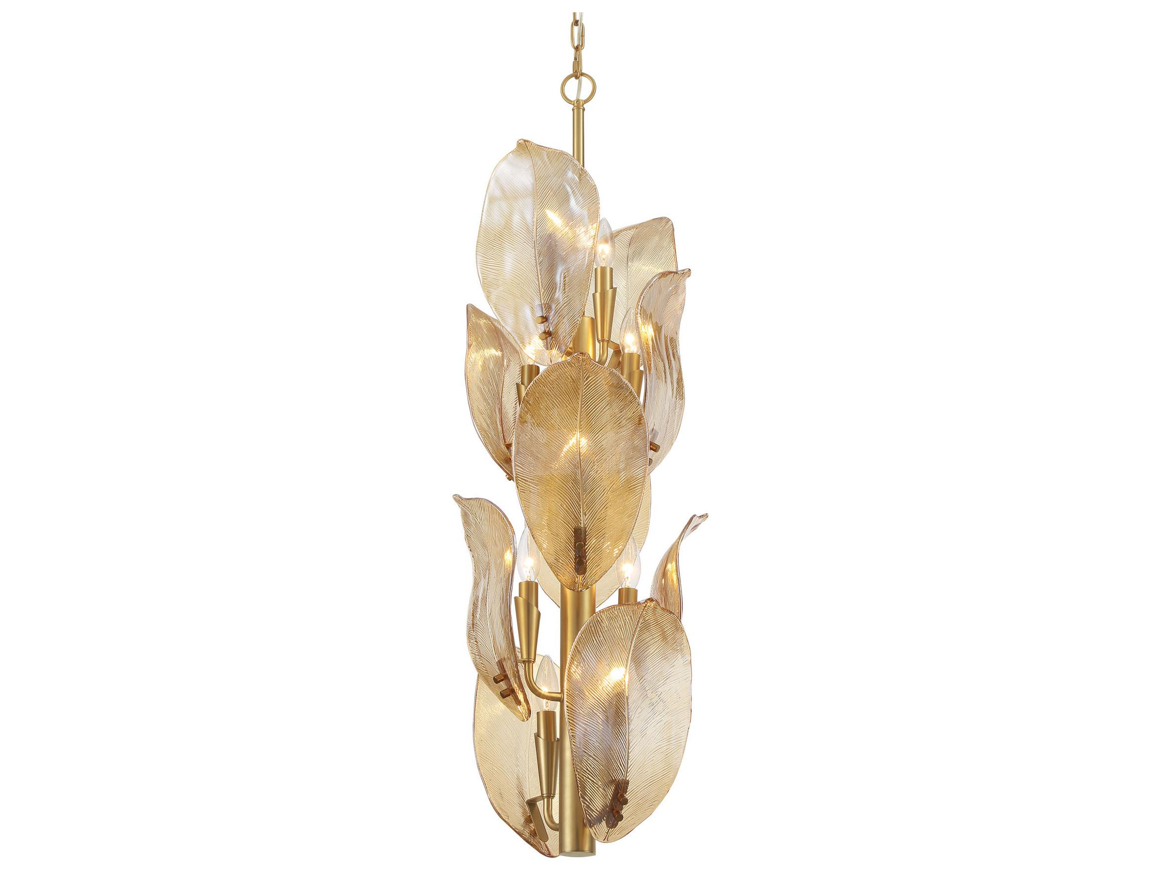 Metropolitan Orchid 10-Light Legacy Brass Mini Pendant