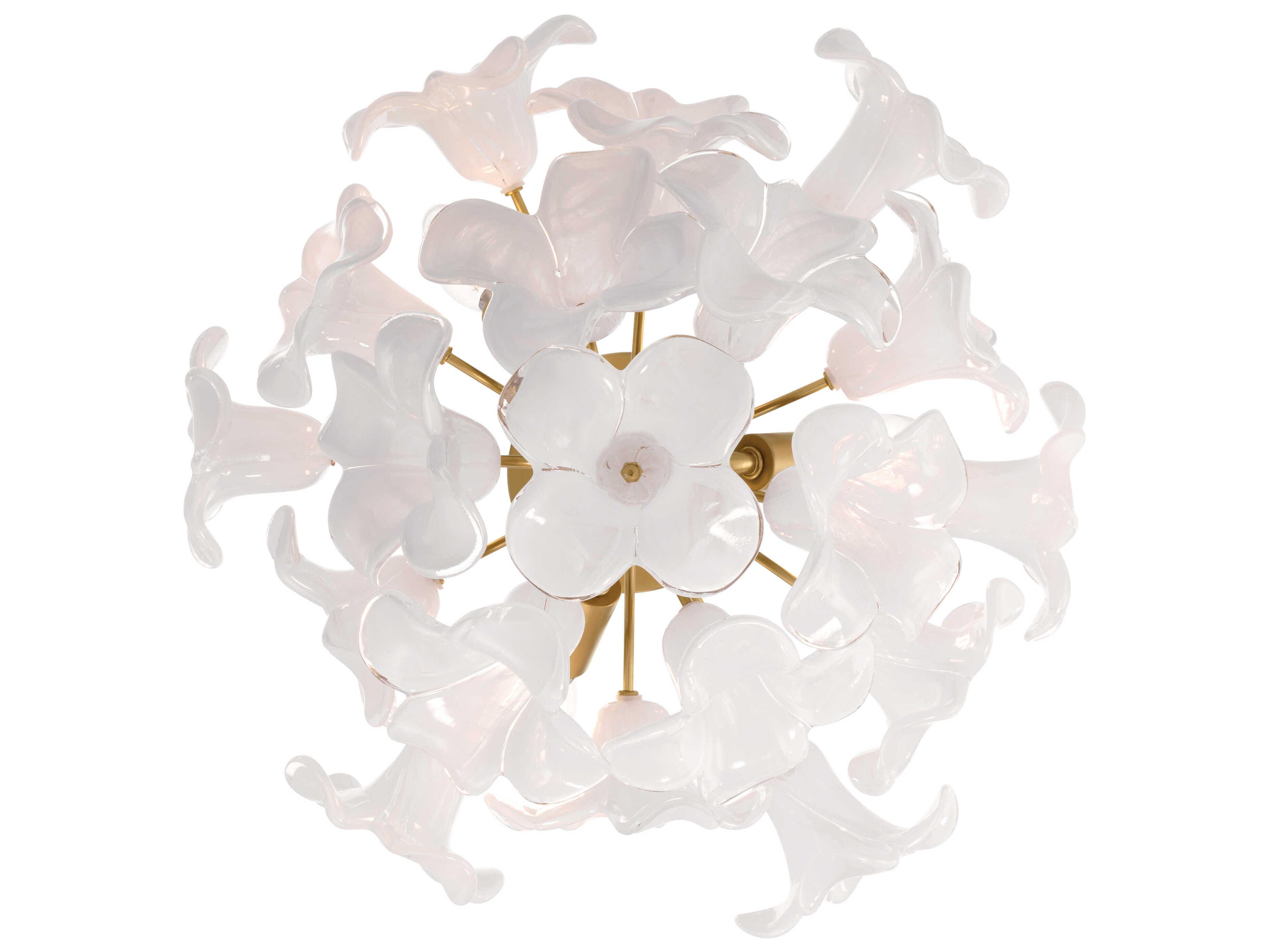 Metropolitan Bloome 3-Light Legacy Brass Semi Flush Mount