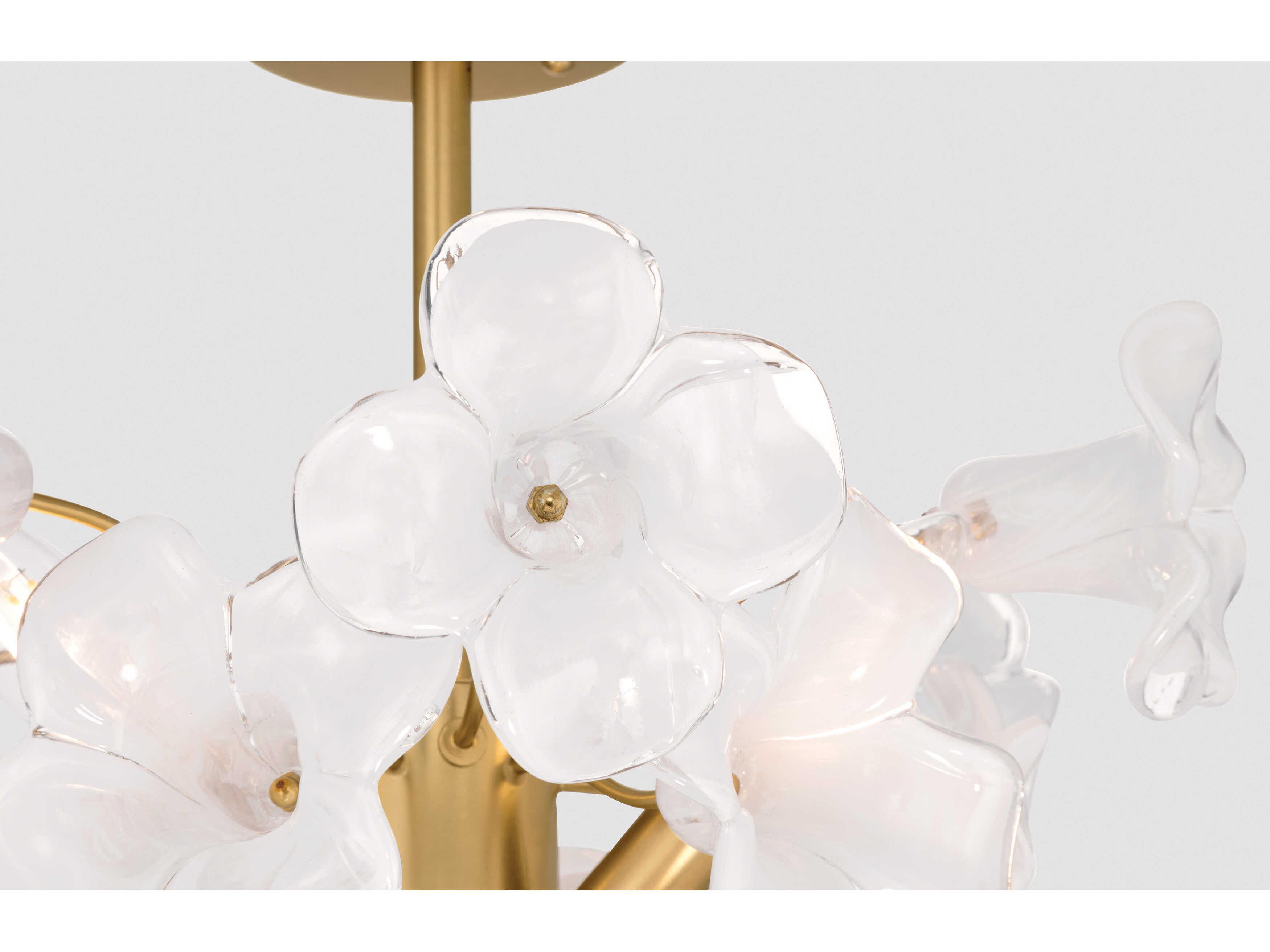 Metropolitan Bloome 3-Light Legacy Brass Semi Flush Mount