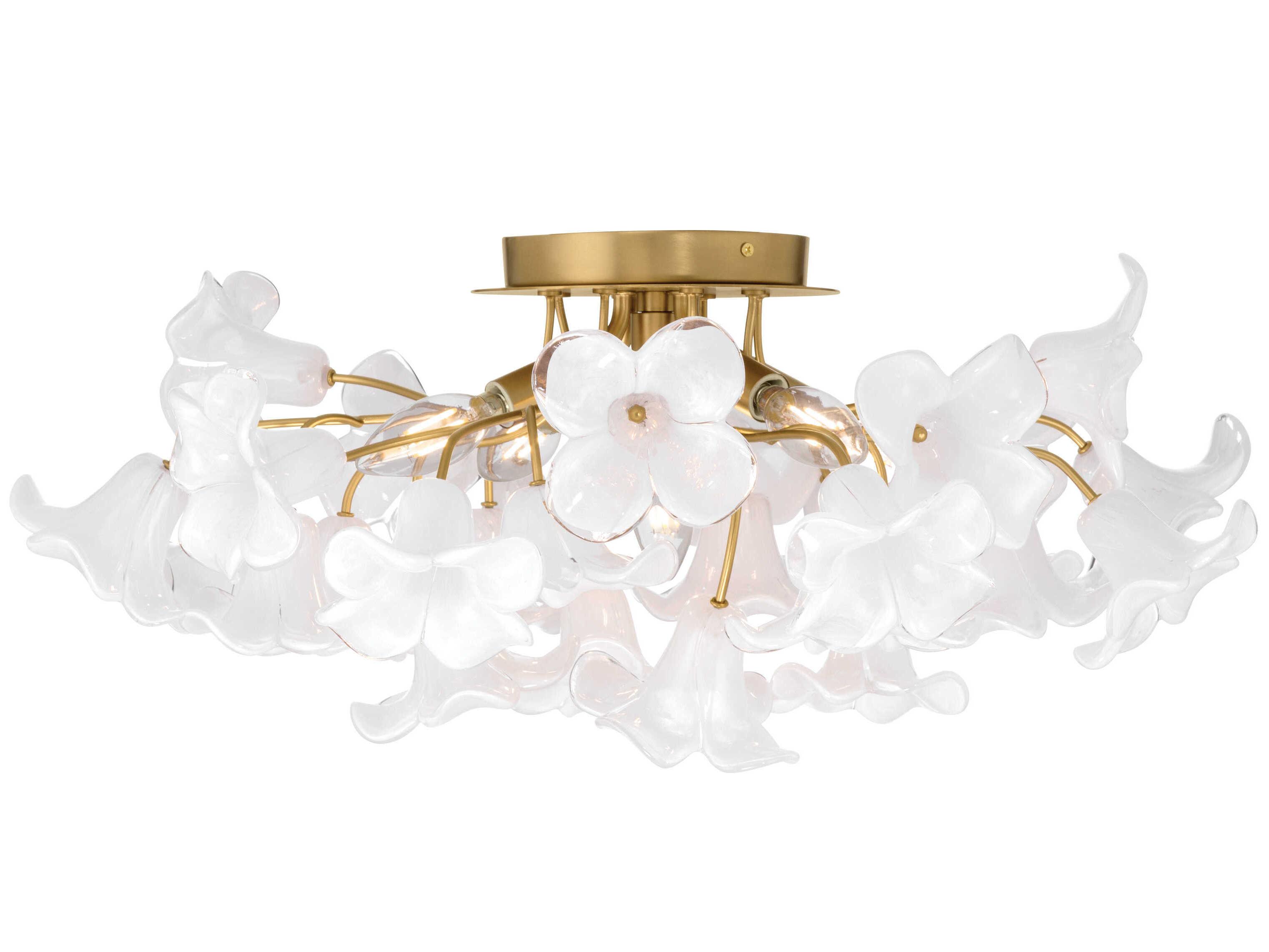 Metropolitan Bloome 5-Light Legacy Brass Semi Flush Mount