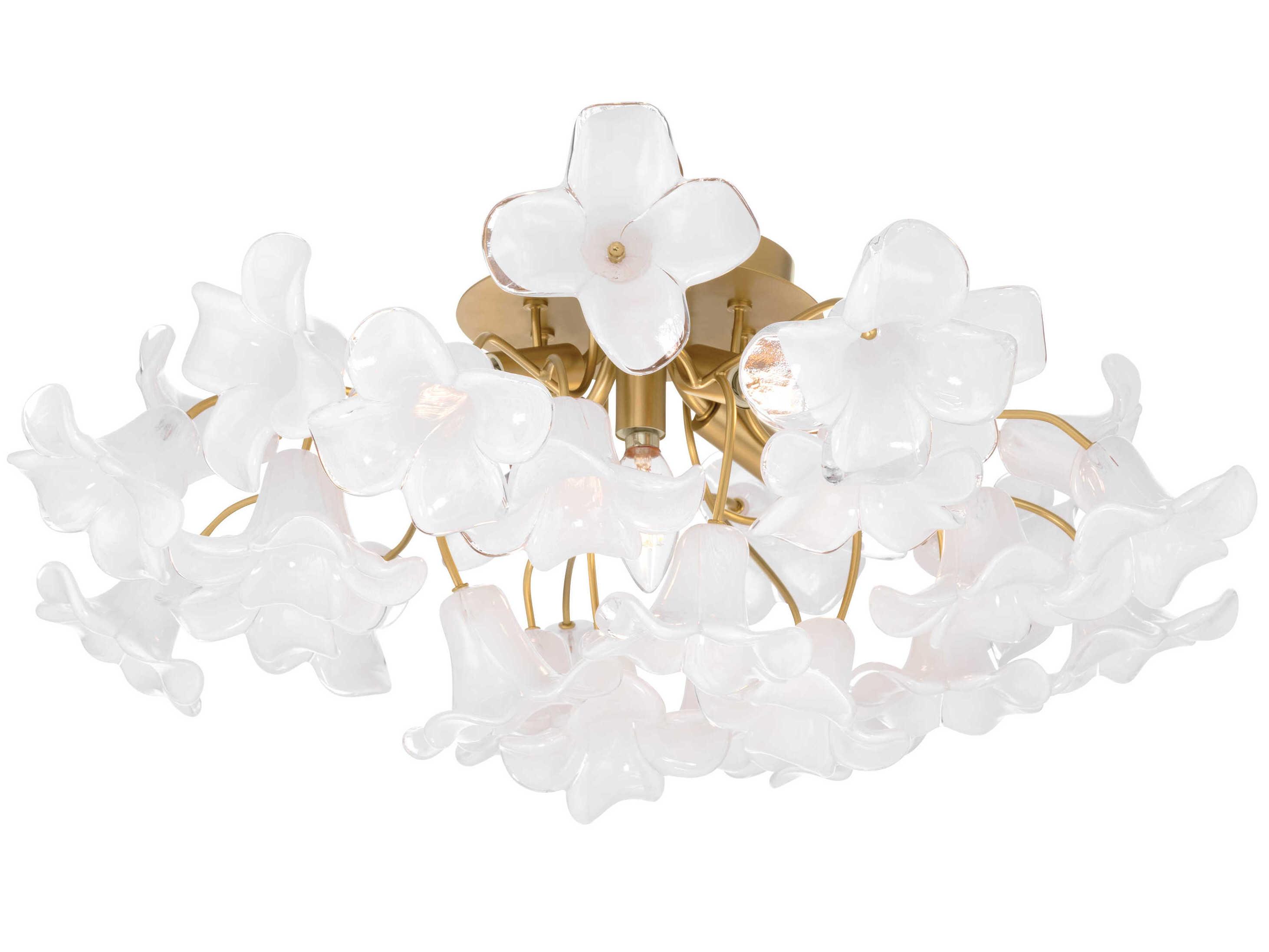 Metropolitan Bloome 5-Light Legacy Brass Semi Flush Mount