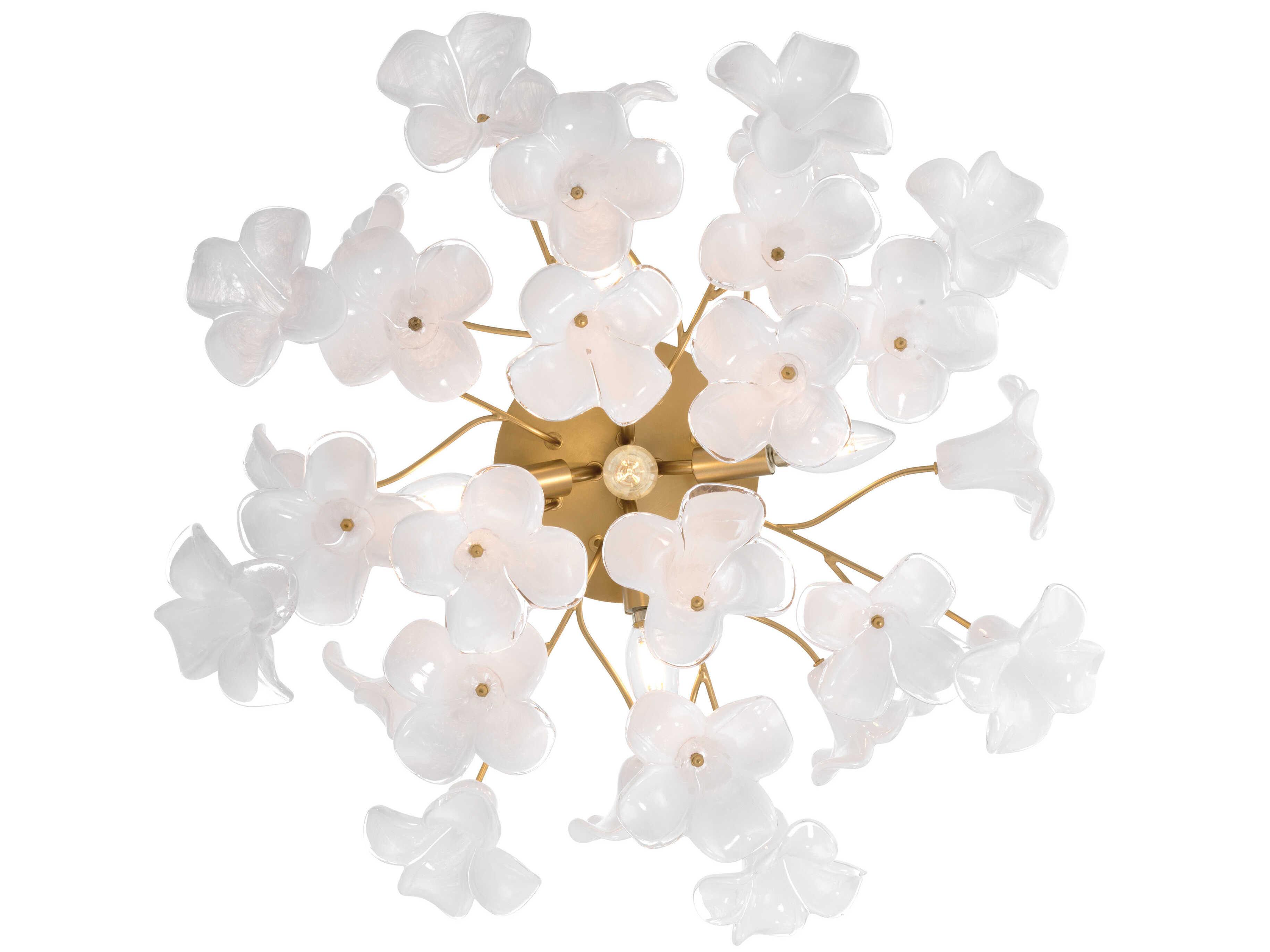 Metropolitan Bloome 5-Light Legacy Brass Semi Flush Mount