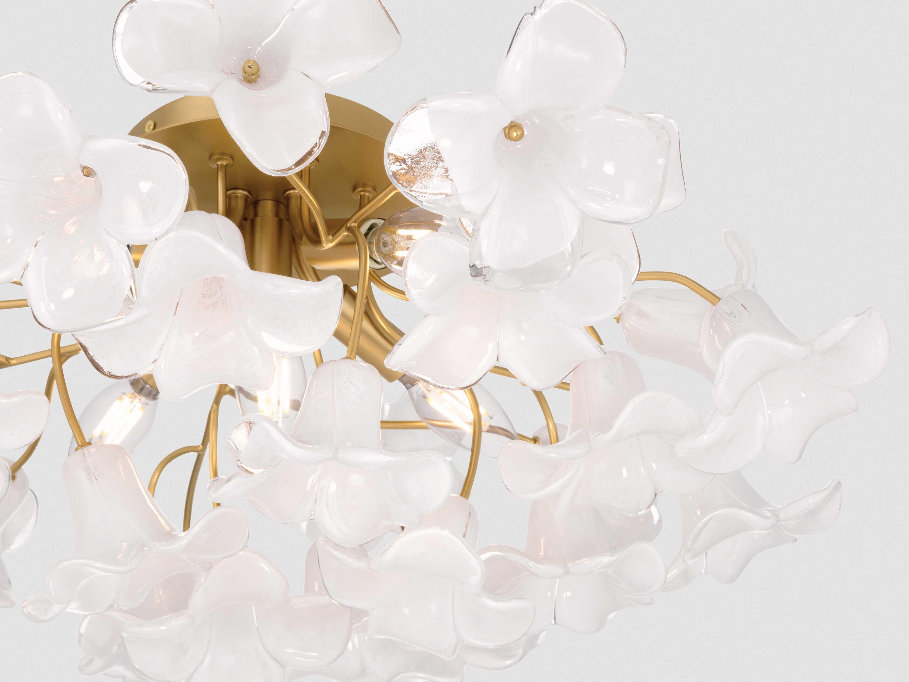 Metropolitan Bloome 5-Light Legacy Brass Semi Flush Mount