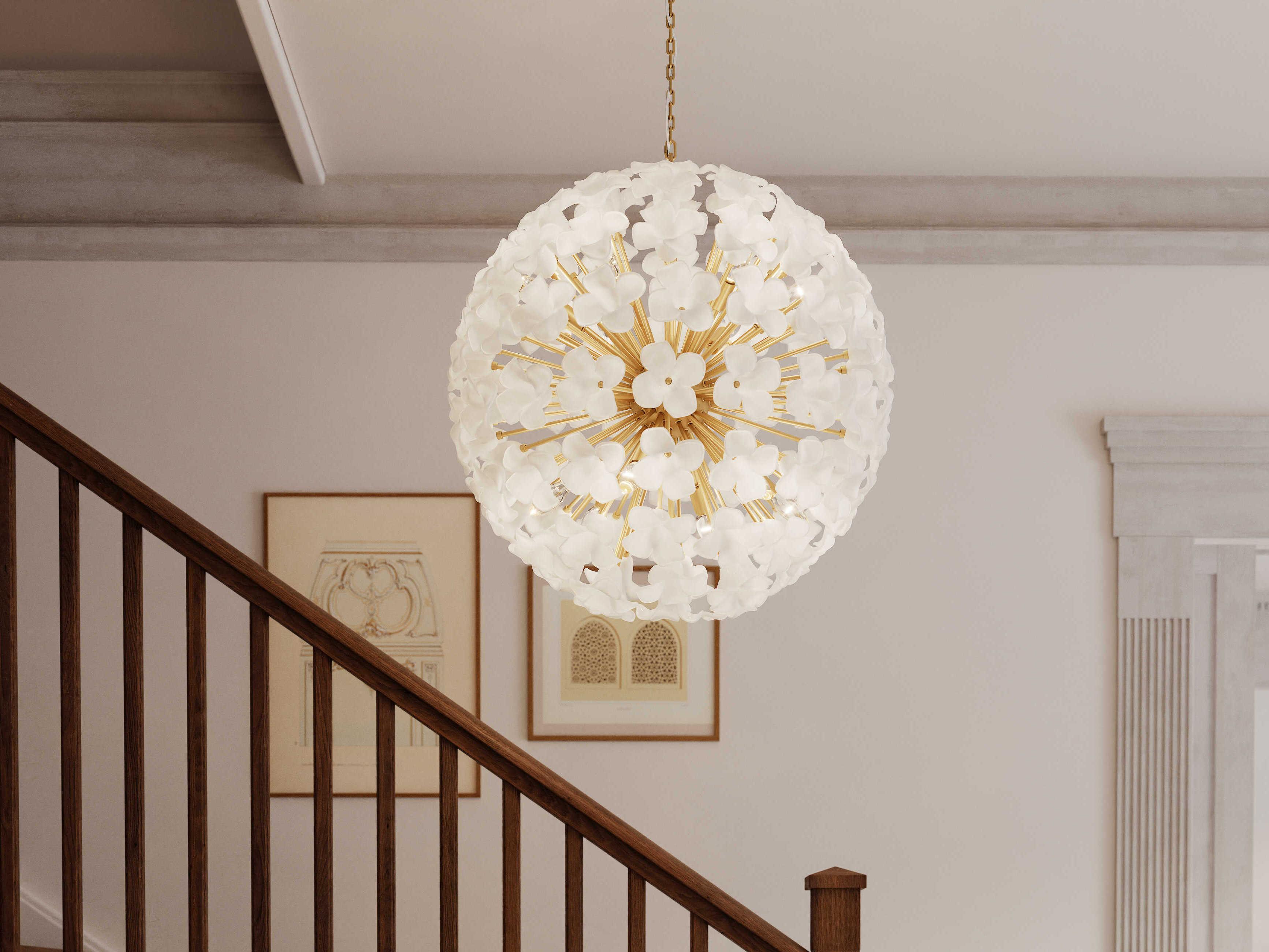 Metropolitan Bloome 12-Light Legacy Brass Pendant