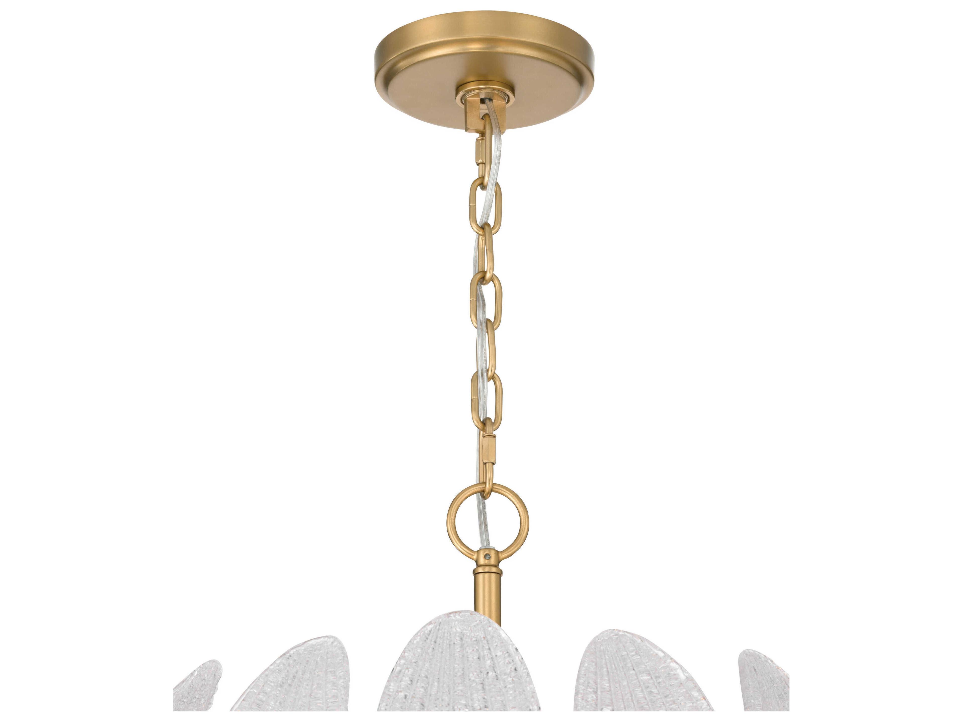 Metropolitan Marclaire 6-Light Legacy Brass Clear Tiered Pendant