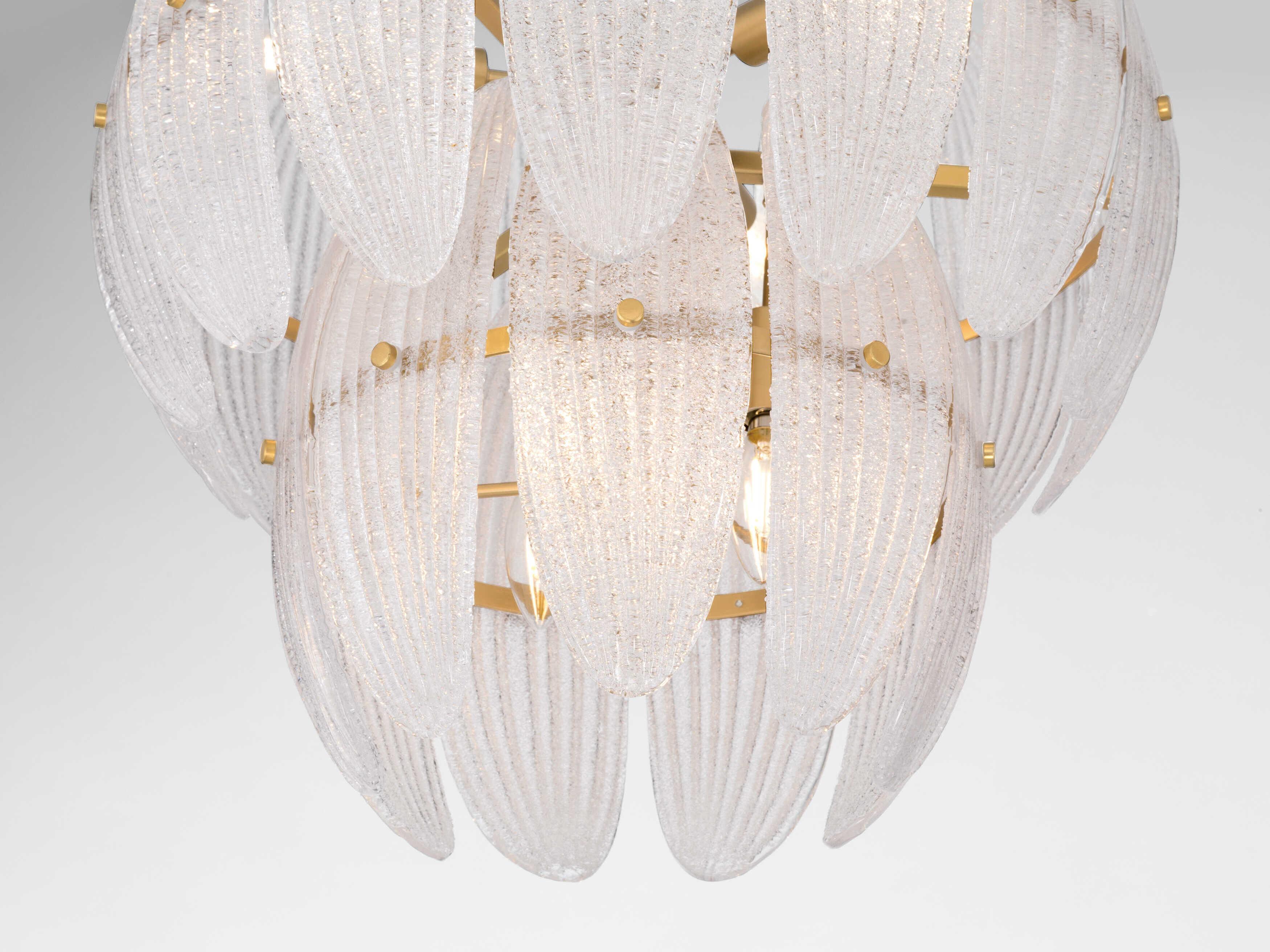 Metropolitan Marclaire 6-Light Legacy Brass Clear Tiered Pendant