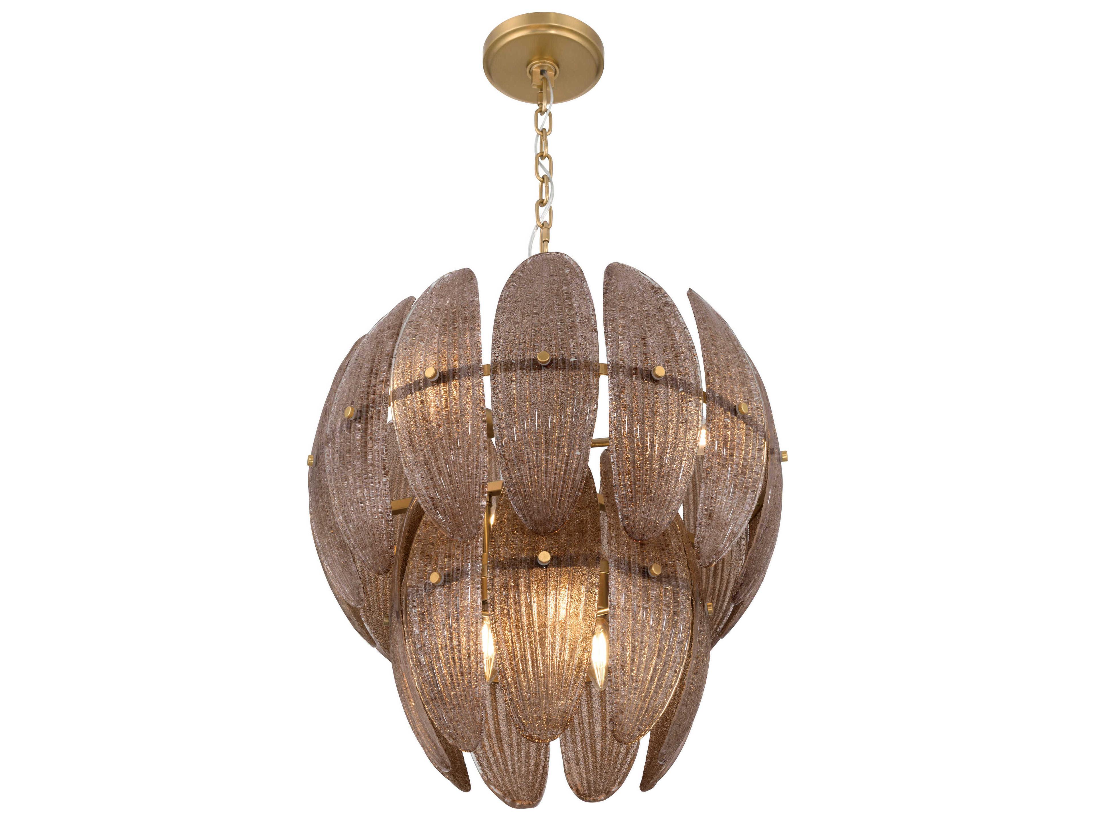Metropolitan Marclaire 6-Light Legacy Brass Brown Tiered Pendant