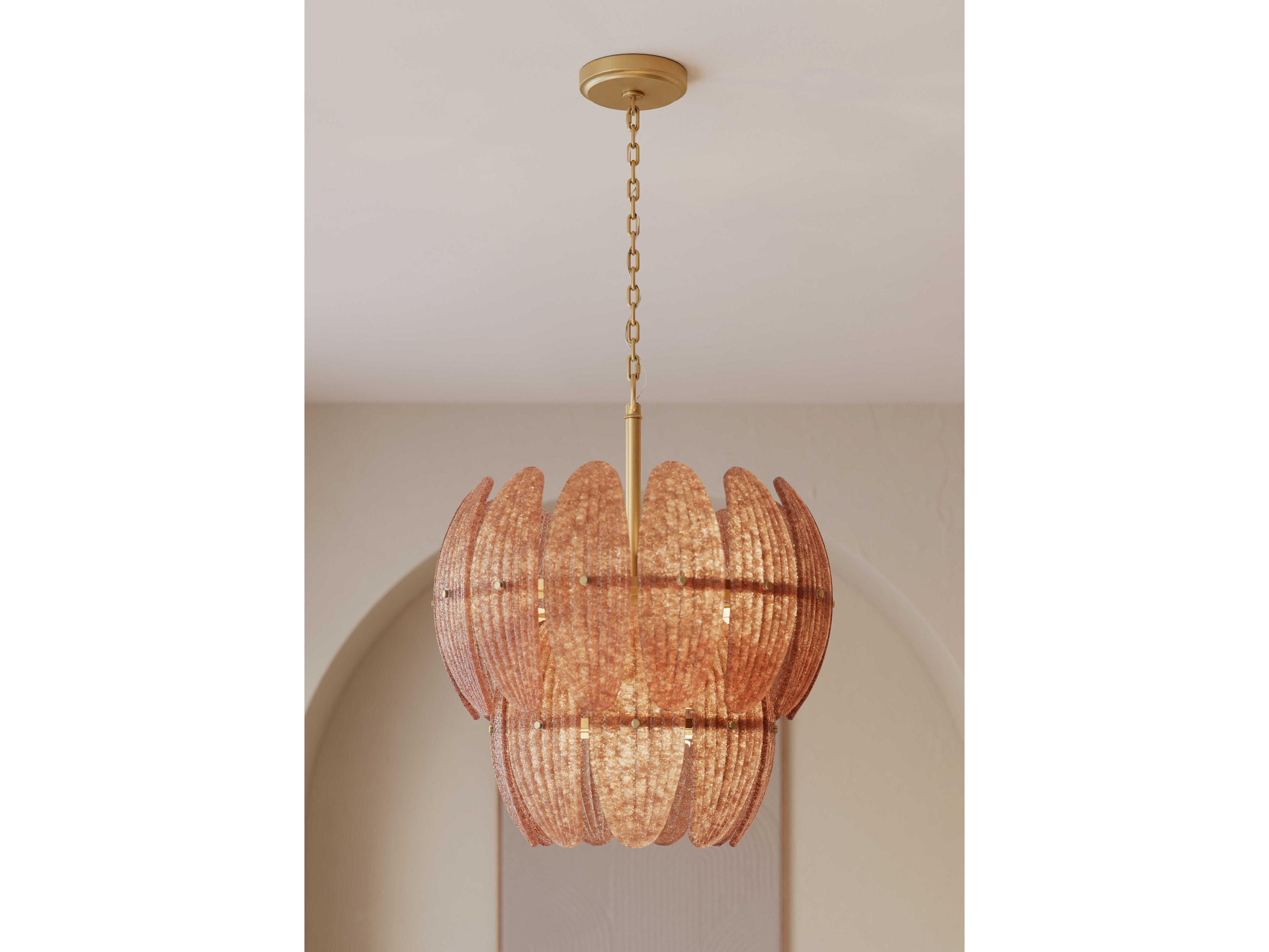 Metropolitan Marclaire 6-Light Legacy Brass Brown Tiered Pendant