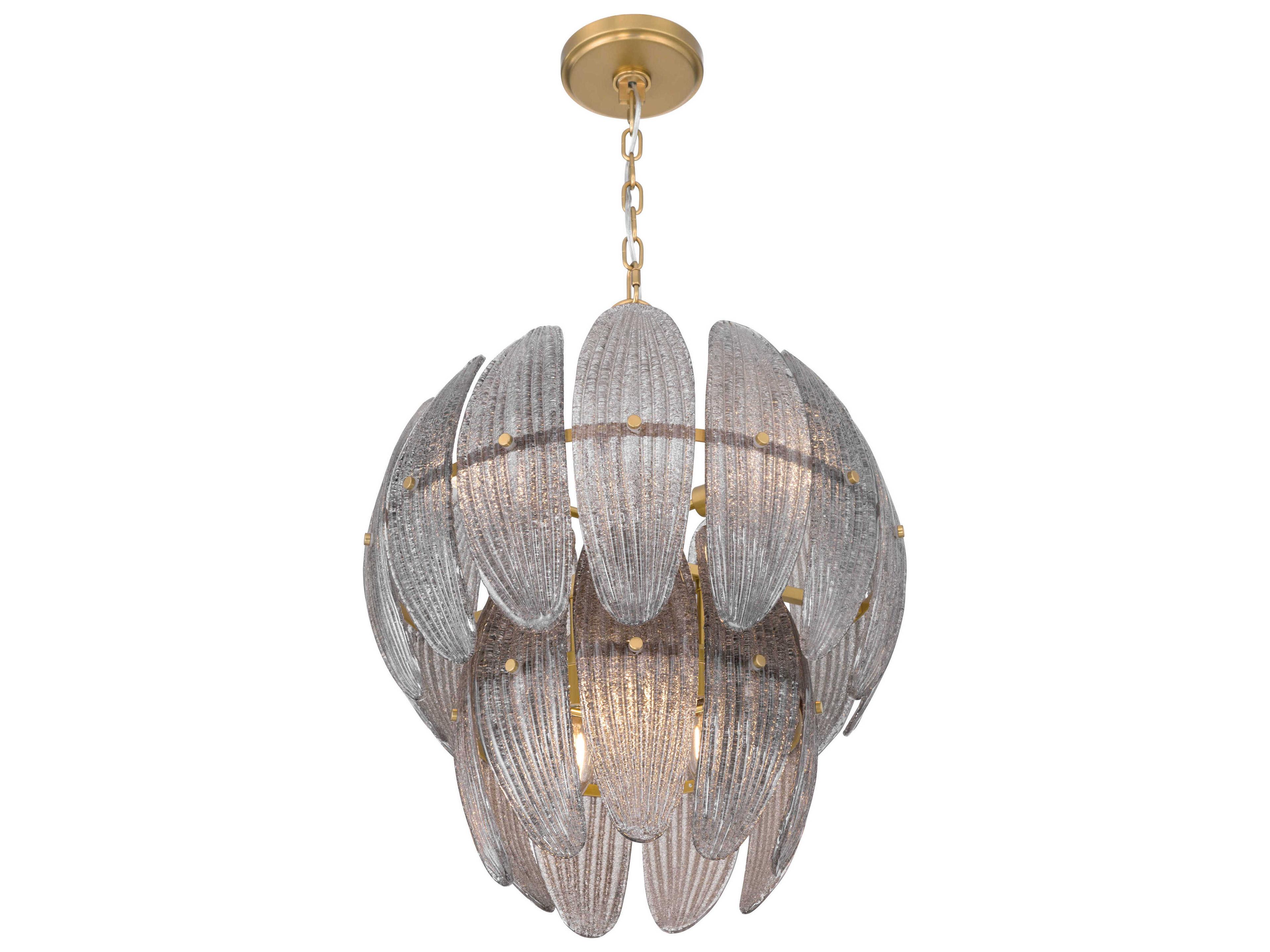 Metropolitan Marclaire 6-Light Legacy Brass Gray Tiered Pendant