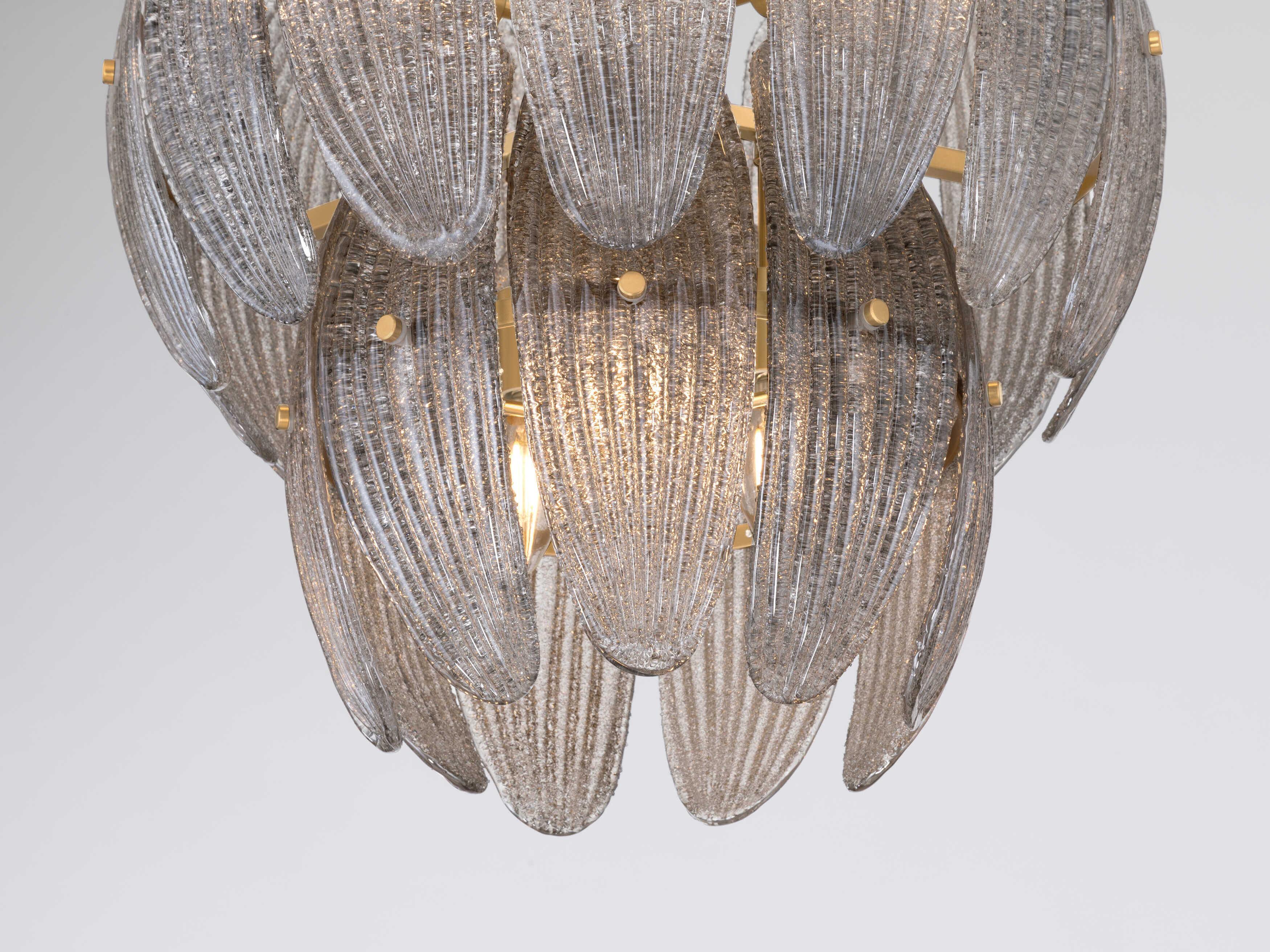 Metropolitan Marclaire 6-Light Legacy Brass Gray Tiered Pendant