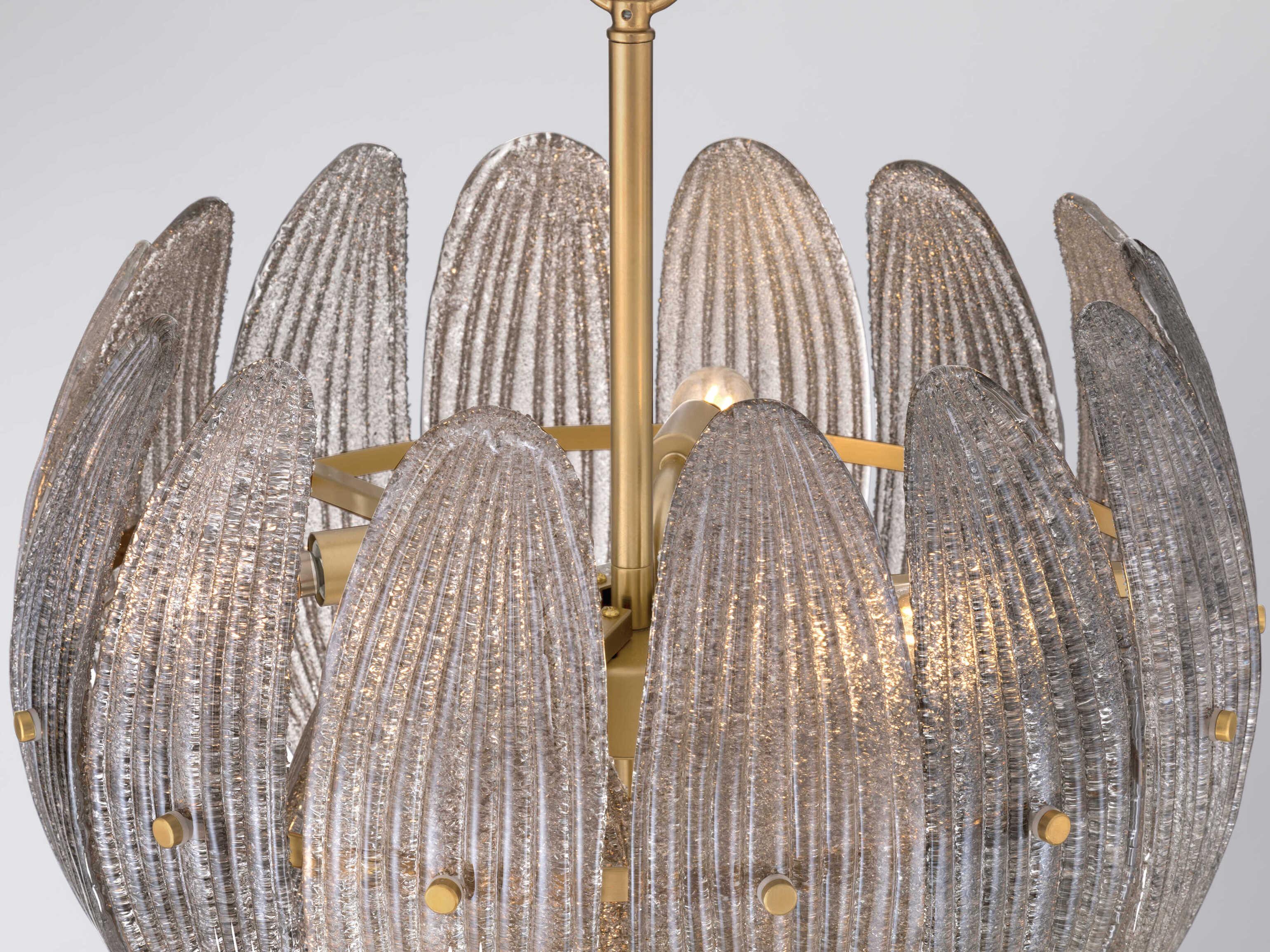 Metropolitan Marclaire 6-Light Legacy Brass Gray Tiered Pendant