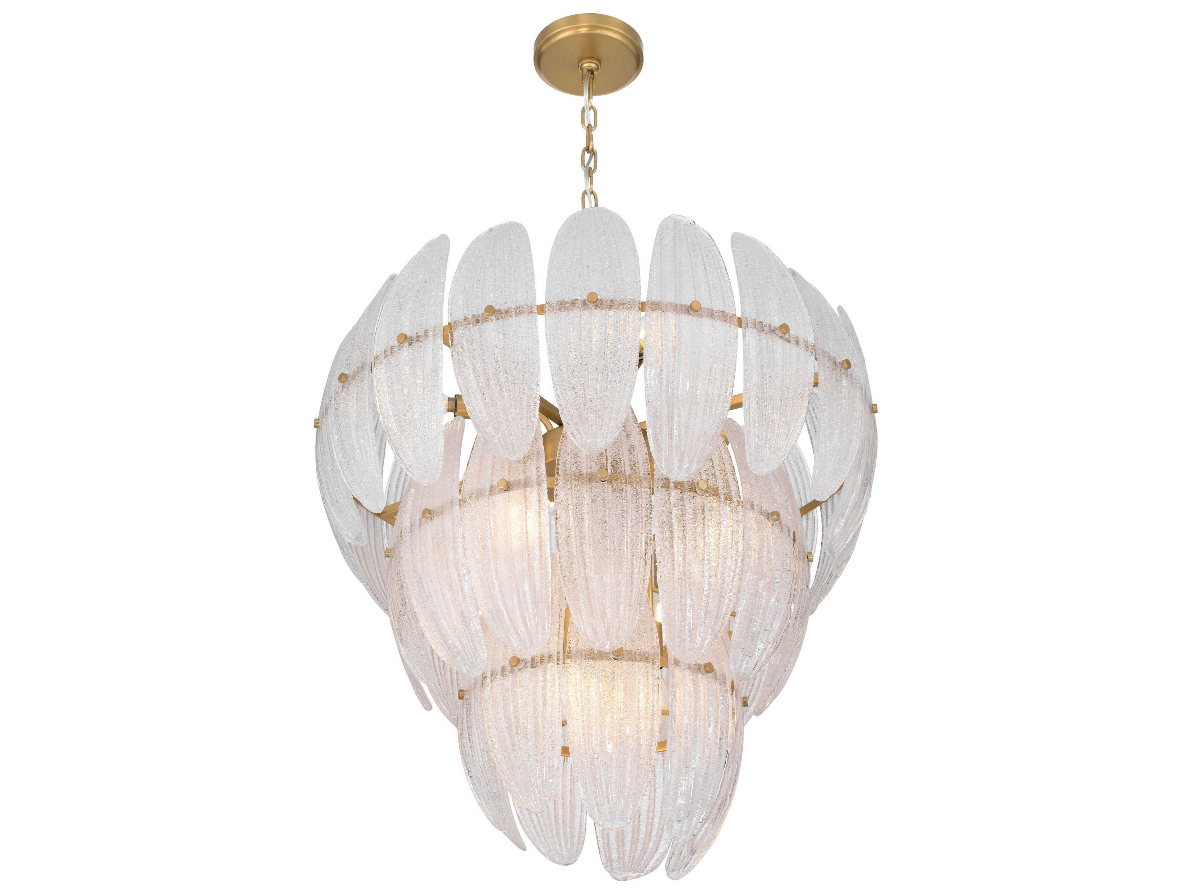Metropolitan Marclaire 11-Light Legacy Brass Clear Tiered Pendant