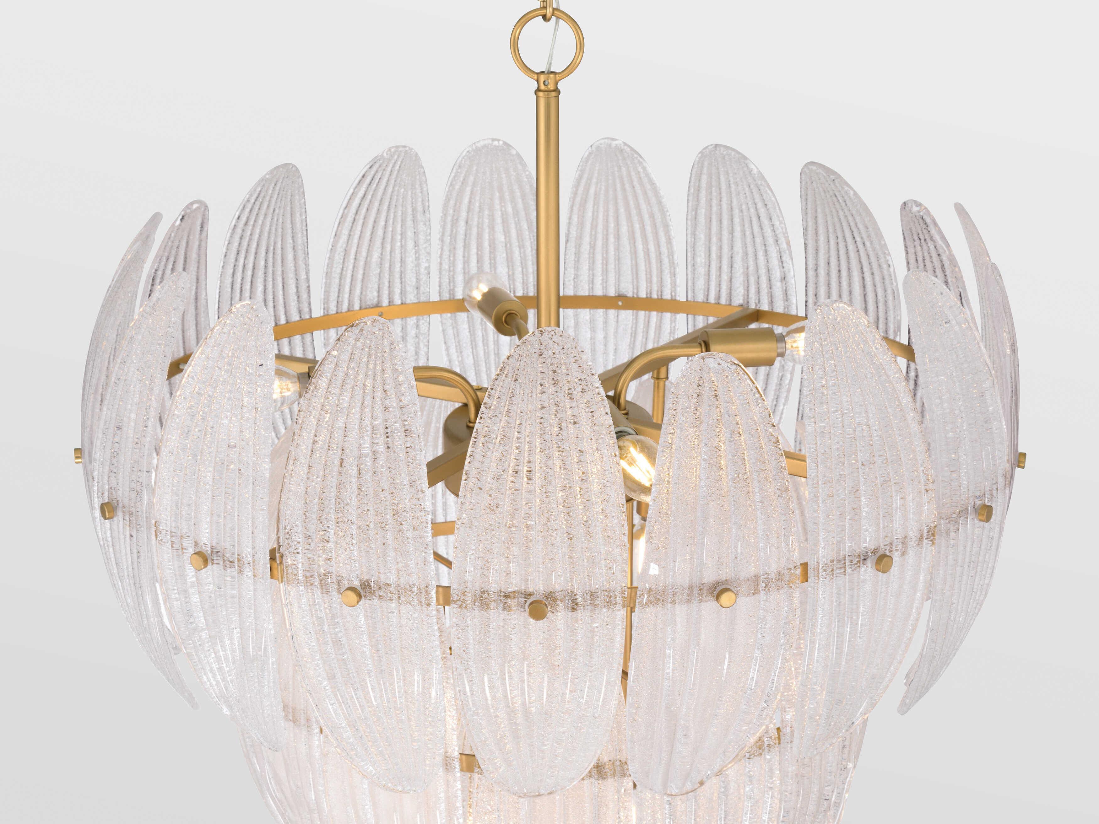 Metropolitan Marclaire 11-Light Legacy Brass Clear Tiered Pendant