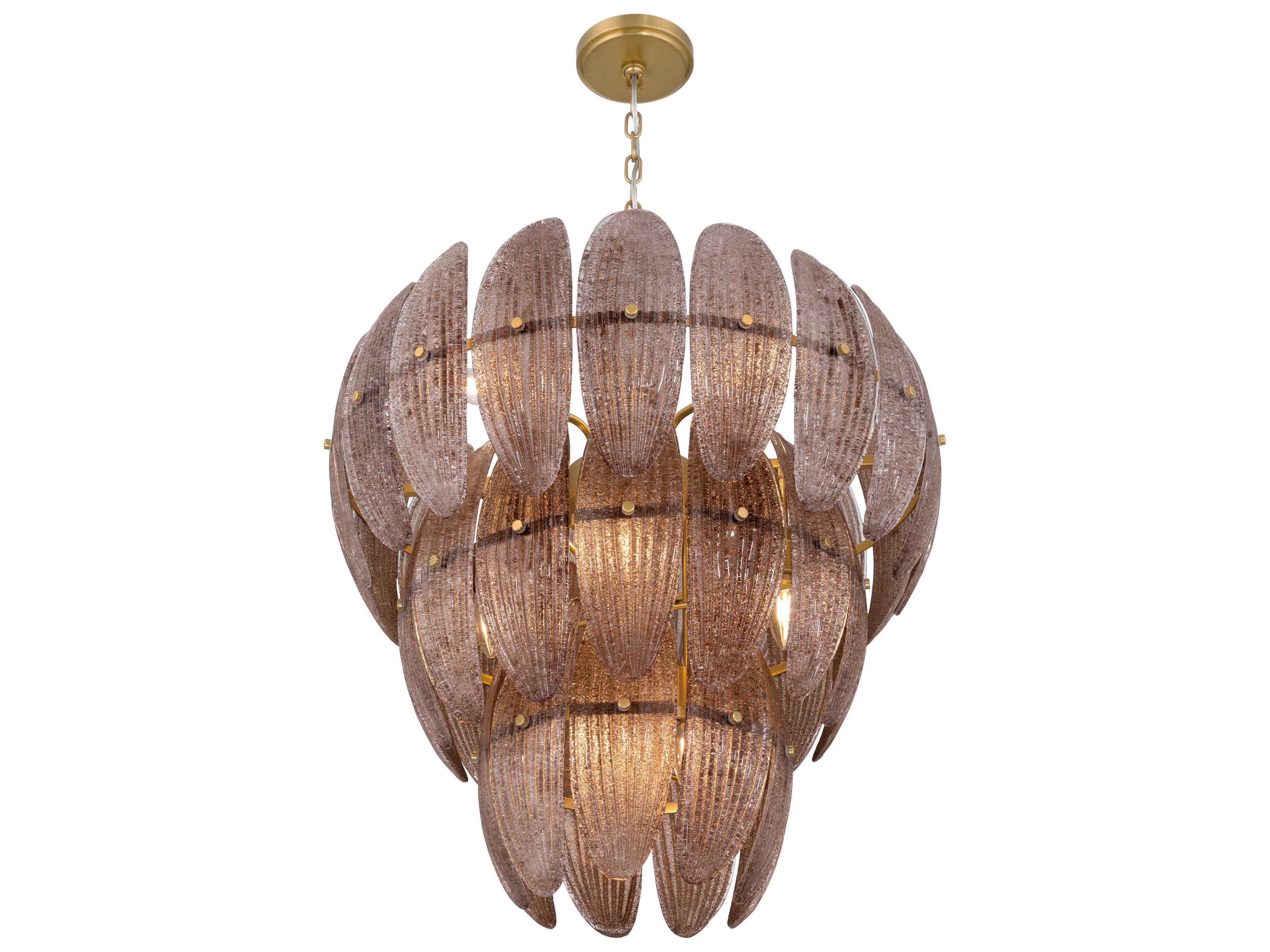 Metropolitan Marclaire 11-Light Legacy Brass Brown Tiered Pendant