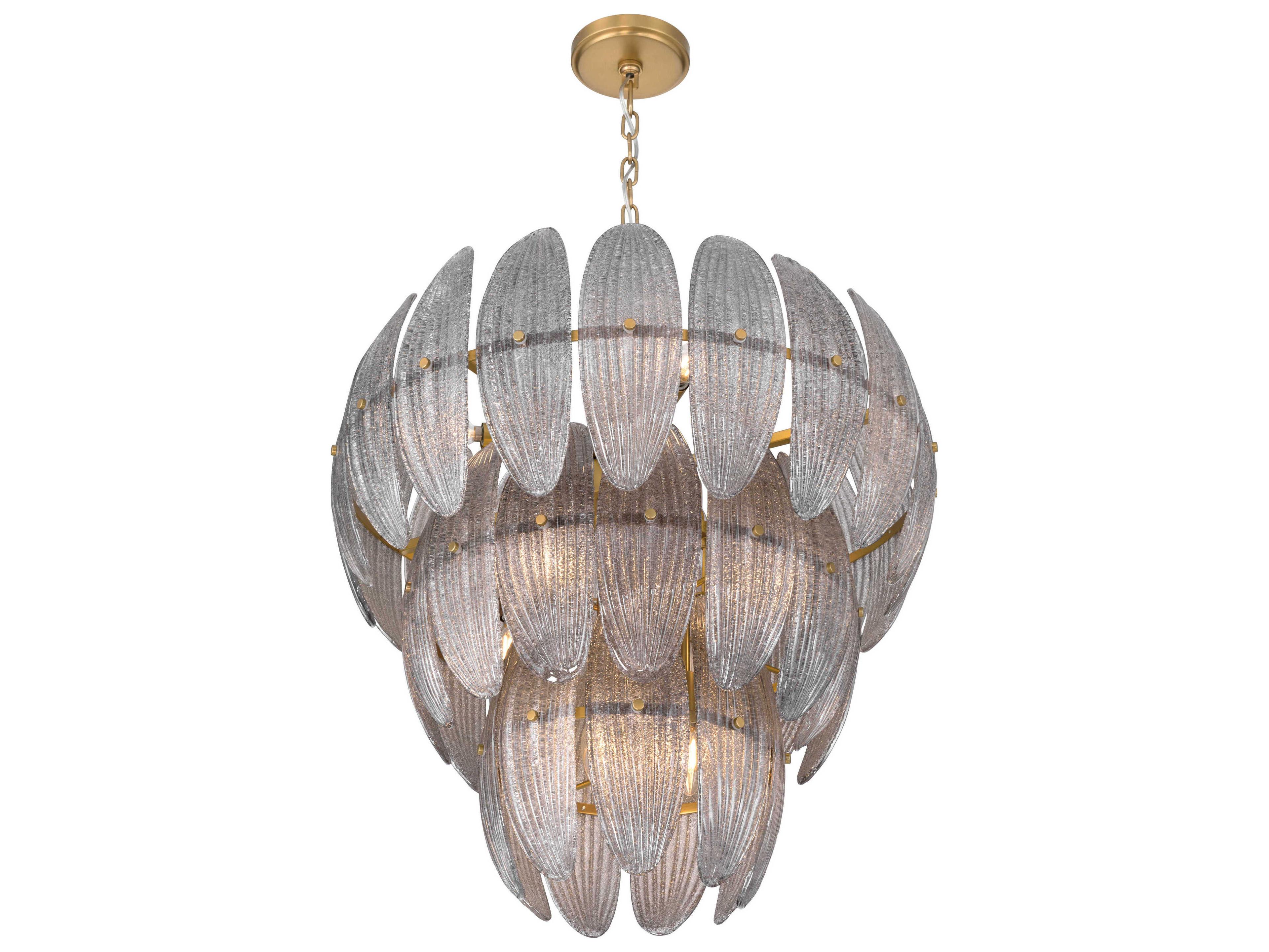 Metropolitan Marclaire 11-Light Legacy Brass Gray Tiered Pendant