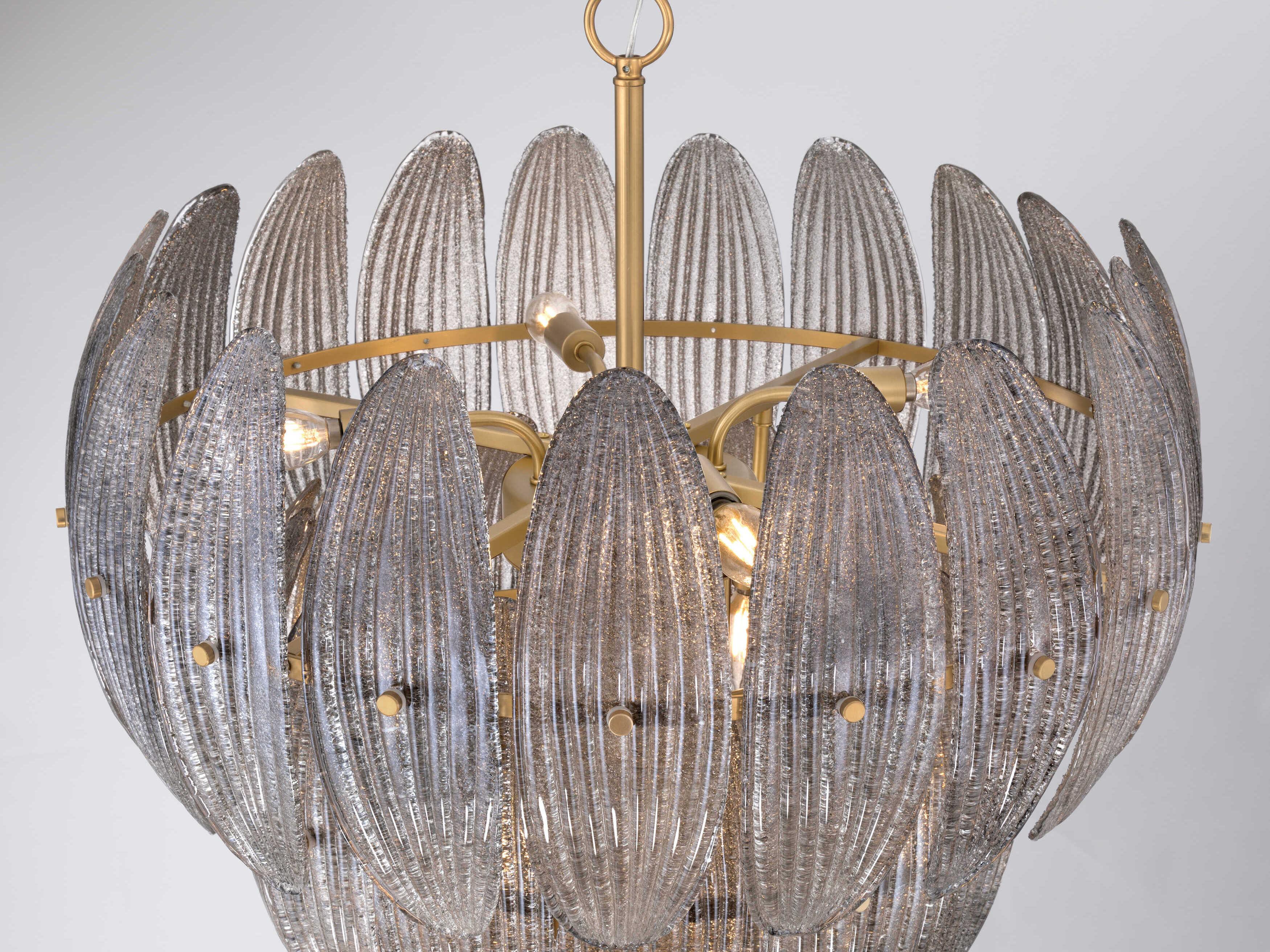 Metropolitan Marclaire 11-Light Legacy Brass Gray Tiered Pendant