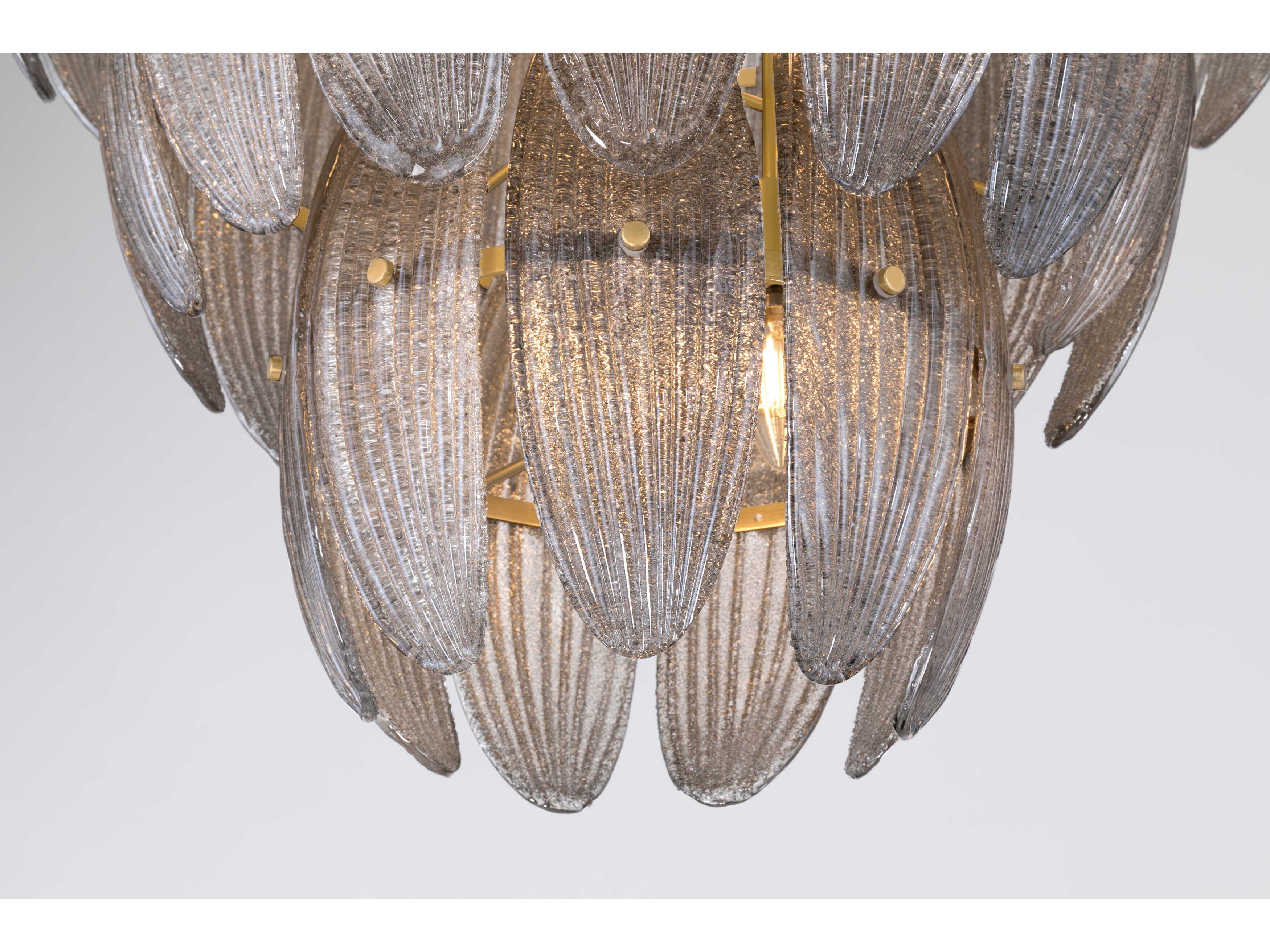 Metropolitan Marclaire 11-Light Legacy Brass Gray Tiered Pendant