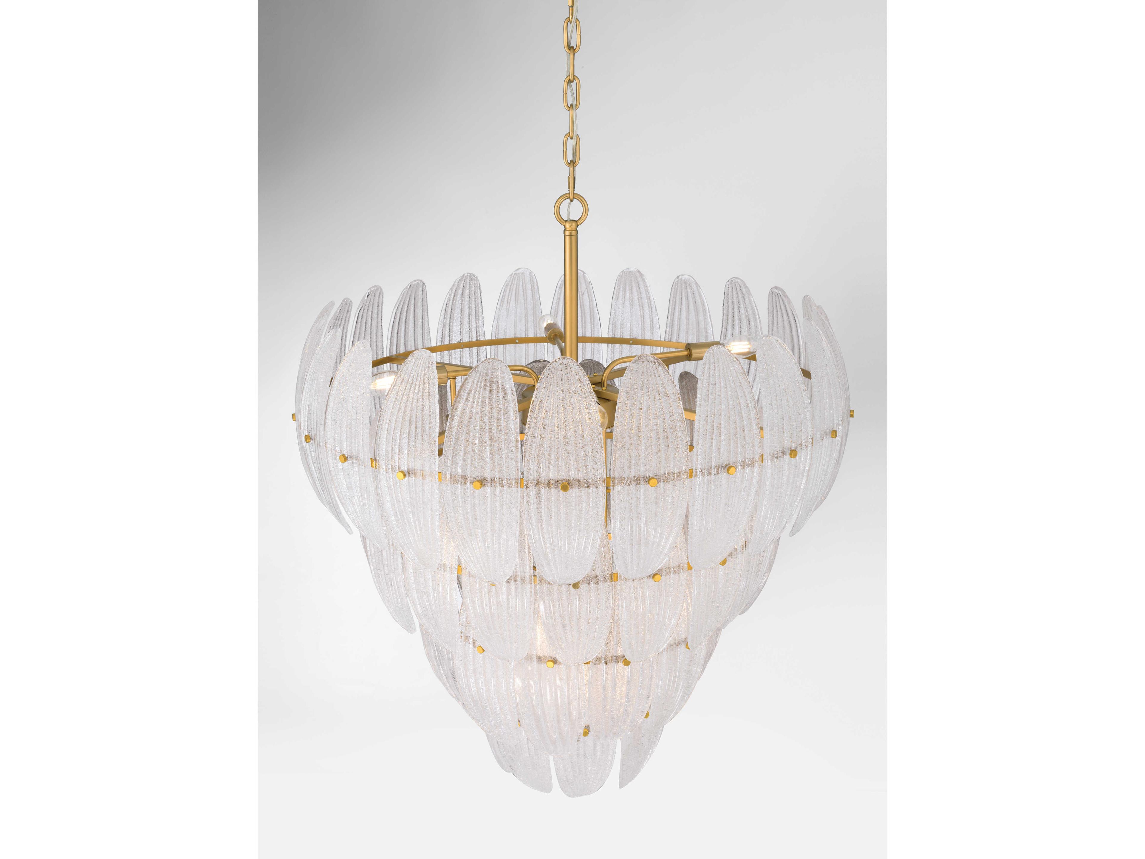 Metropolitan Marclaire 15-Light Legacy Brass Clear Tiered Pendant