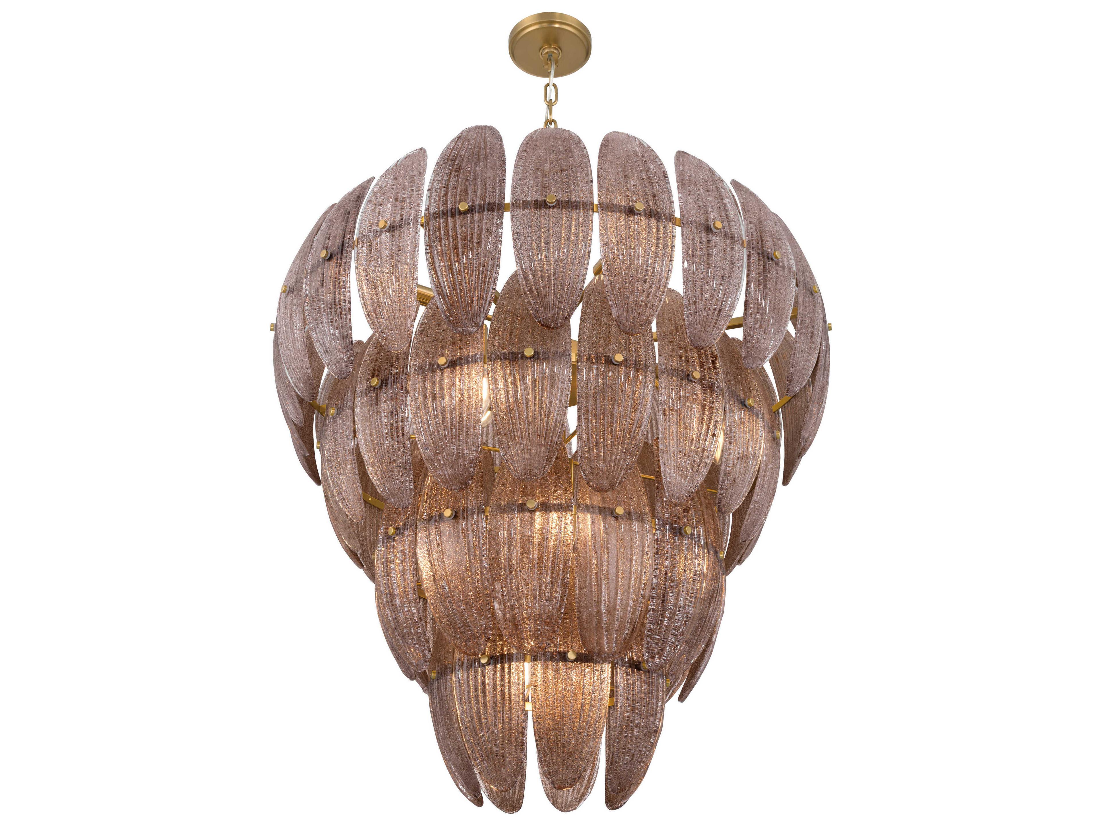 Metropolitan Marclaire 15-Light Legacy Brass Brown Tiered Pendant