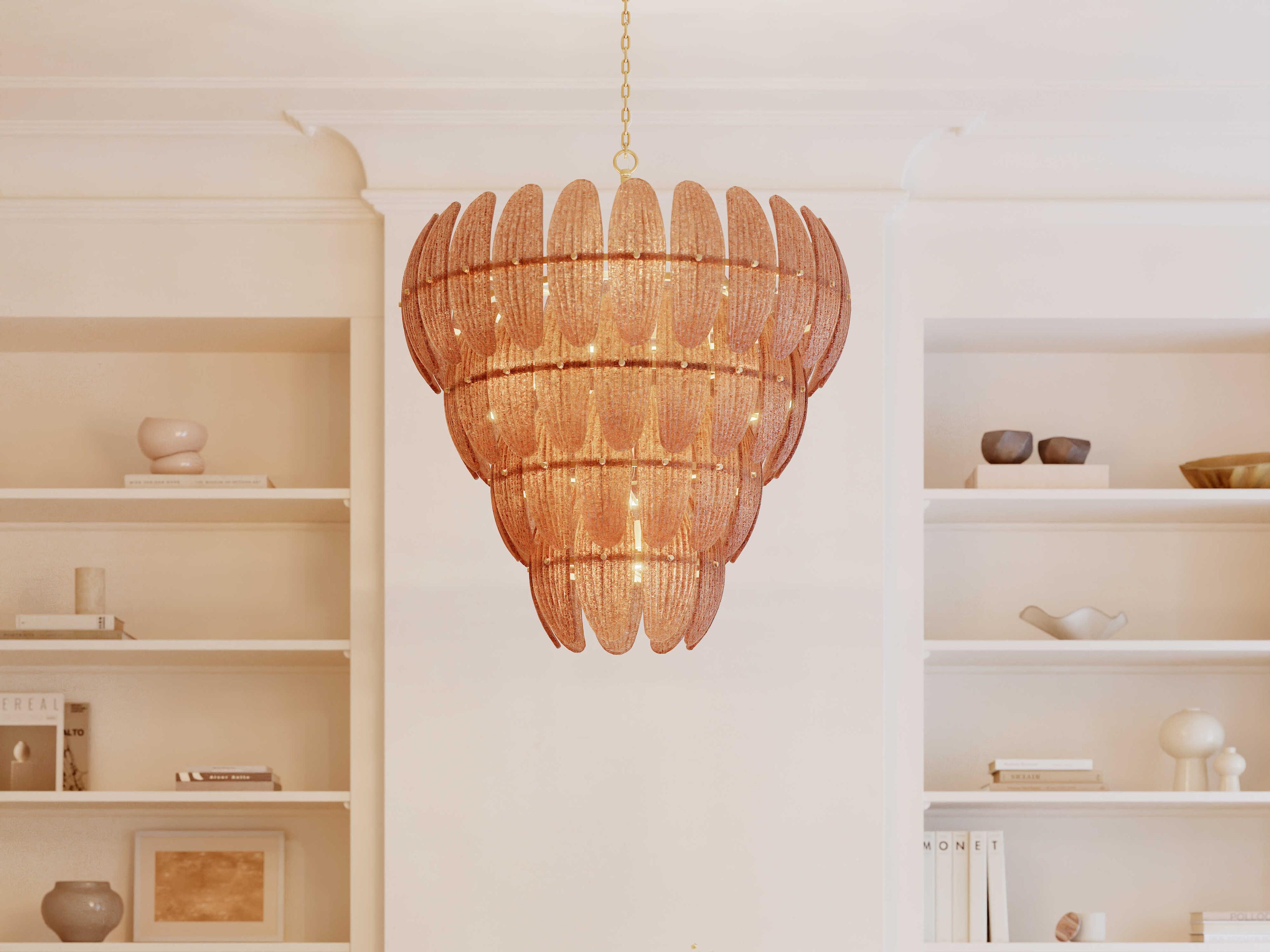 Metropolitan Marclaire 15-Light Legacy Brass Brown Tiered Pendant