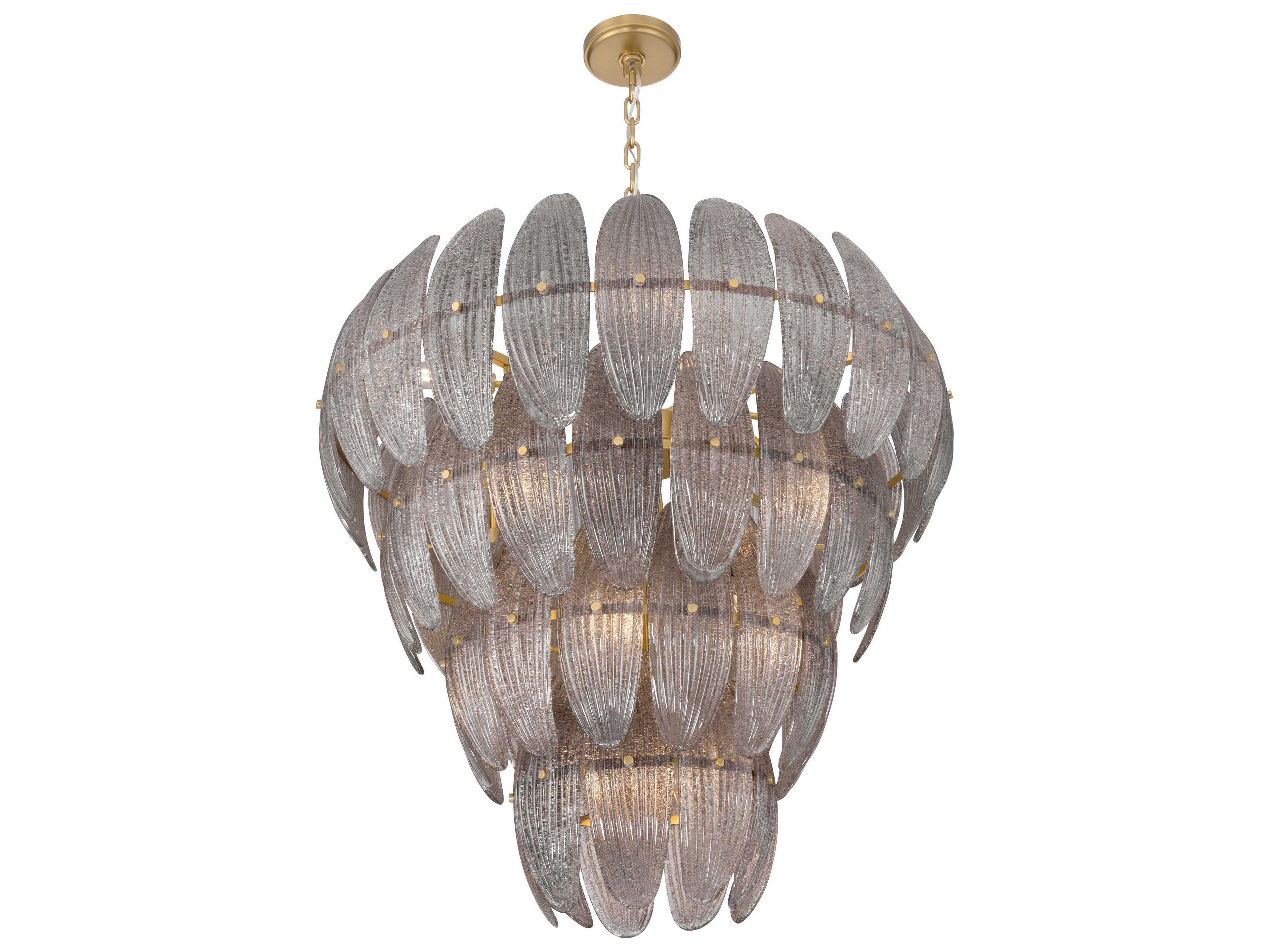 Metropolitan Marclaire 15-Light Legacy Brass Gray Tiered Pendant
