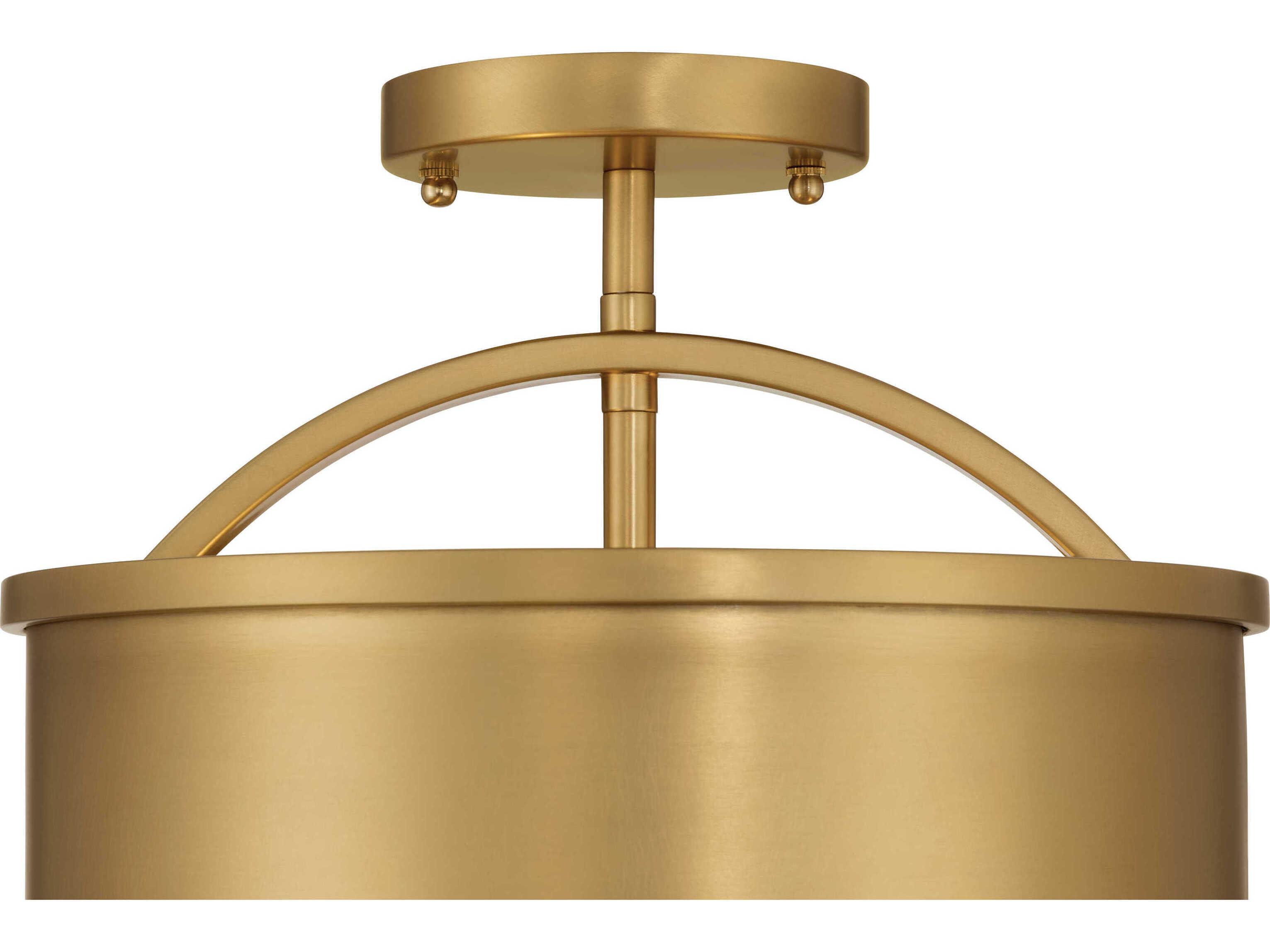 Metropolitan Wynn 2-Light Legacy Brass Round Semi Flush Mount