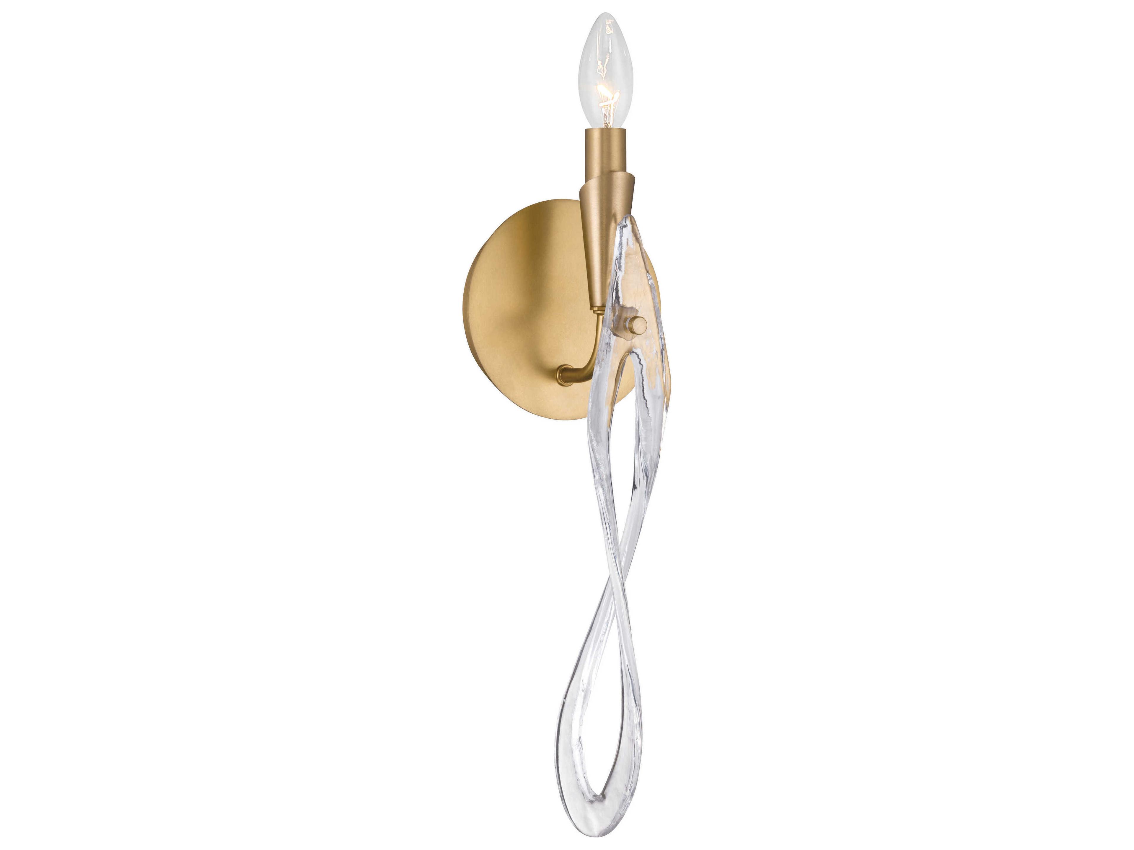 Metropolitan Glassara 1-Light Legacy Brass Wall Sconce