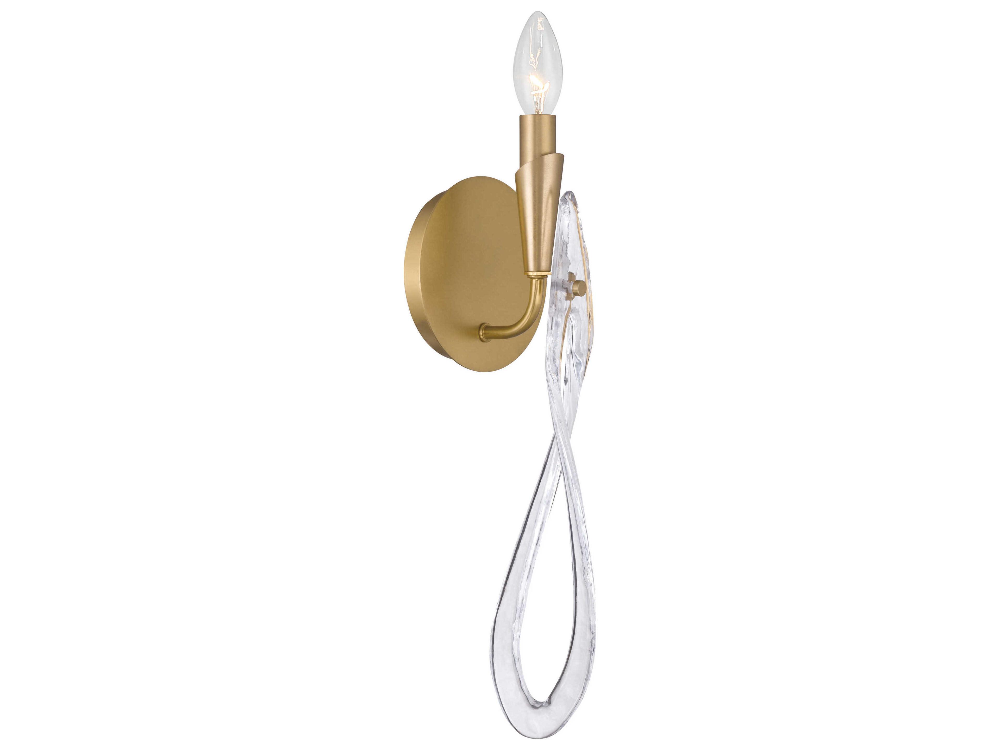 Metropolitan Glassara 1-Light Legacy Brass Wall Sconce