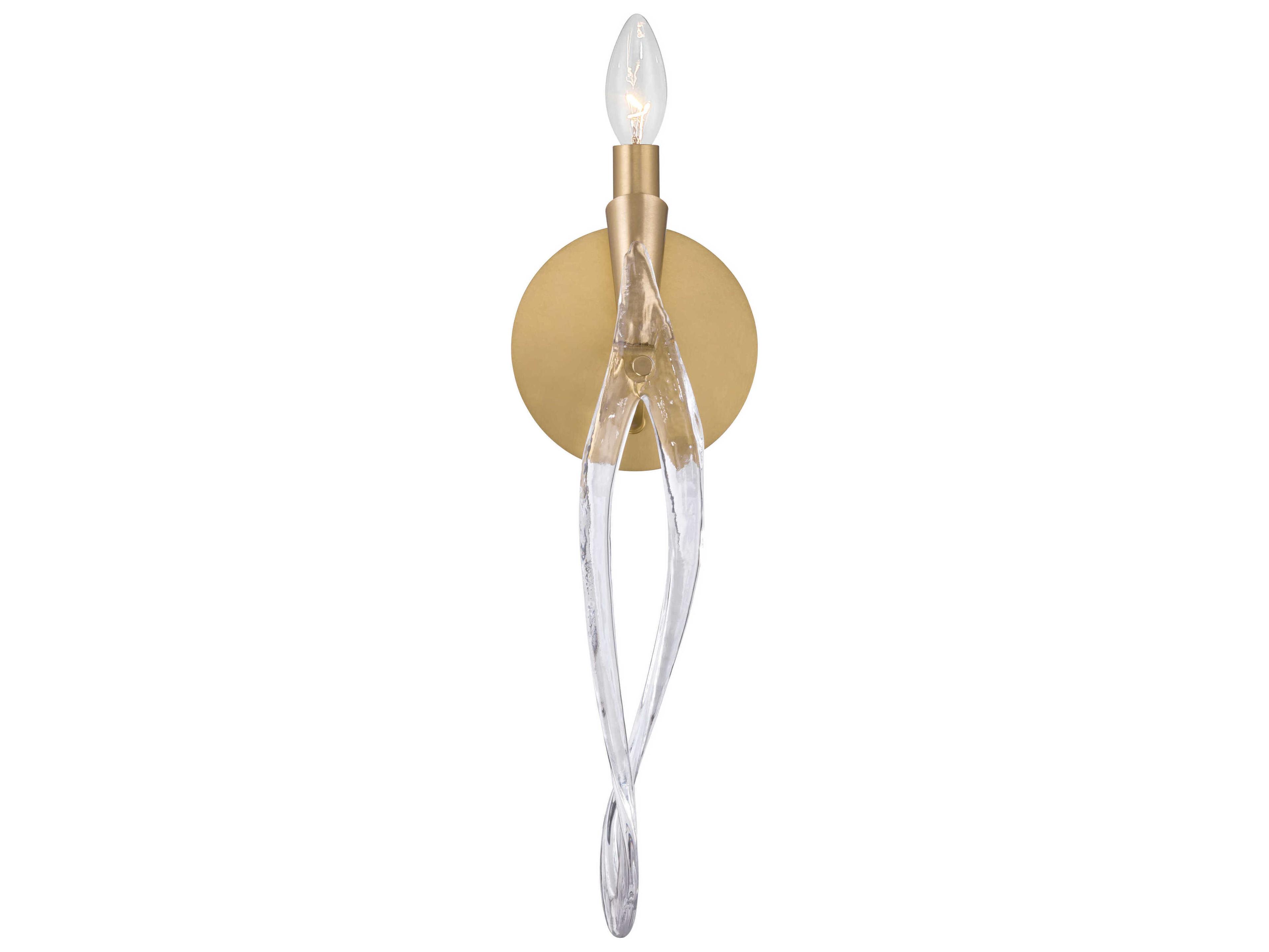 Metropolitan Glassara 1-Light Legacy Brass Wall Sconce