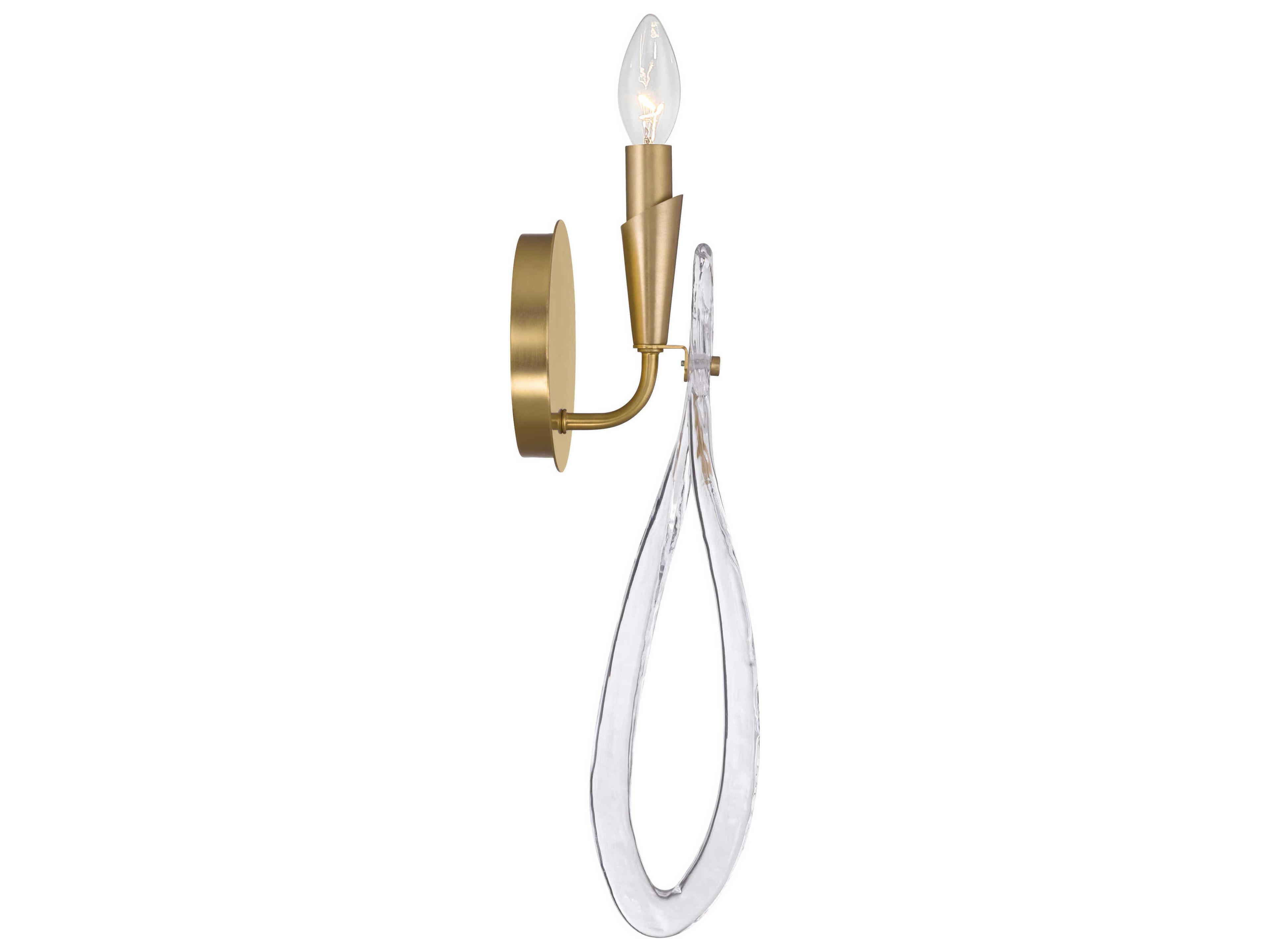 Metropolitan Glassara 1-Light Legacy Brass Wall Sconce
