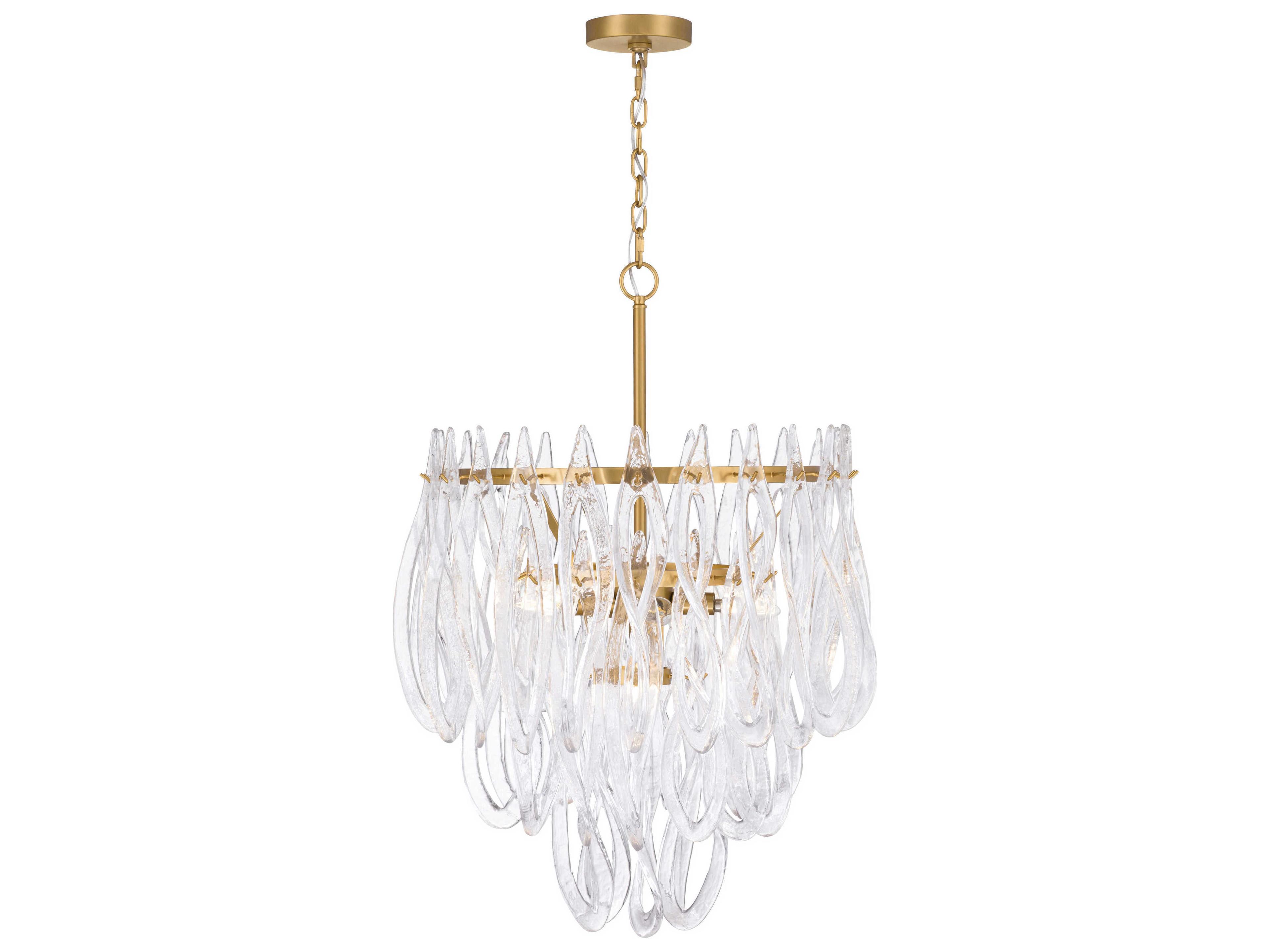 Metropolitan Glassara 6-Light Legacy Brass Tiered Pendant
