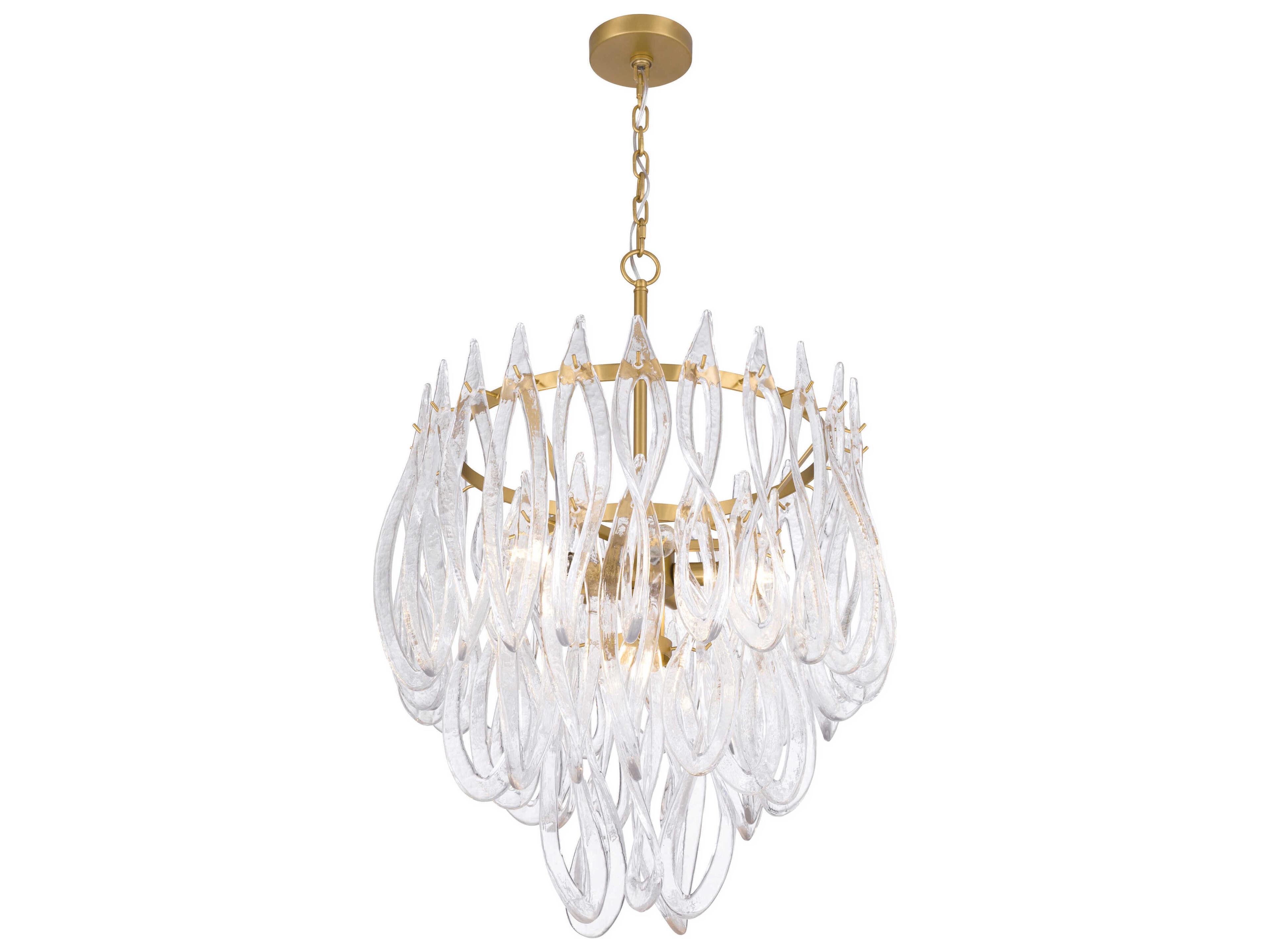 Metropolitan Glassara 6-Light Legacy Brass Tiered Pendant