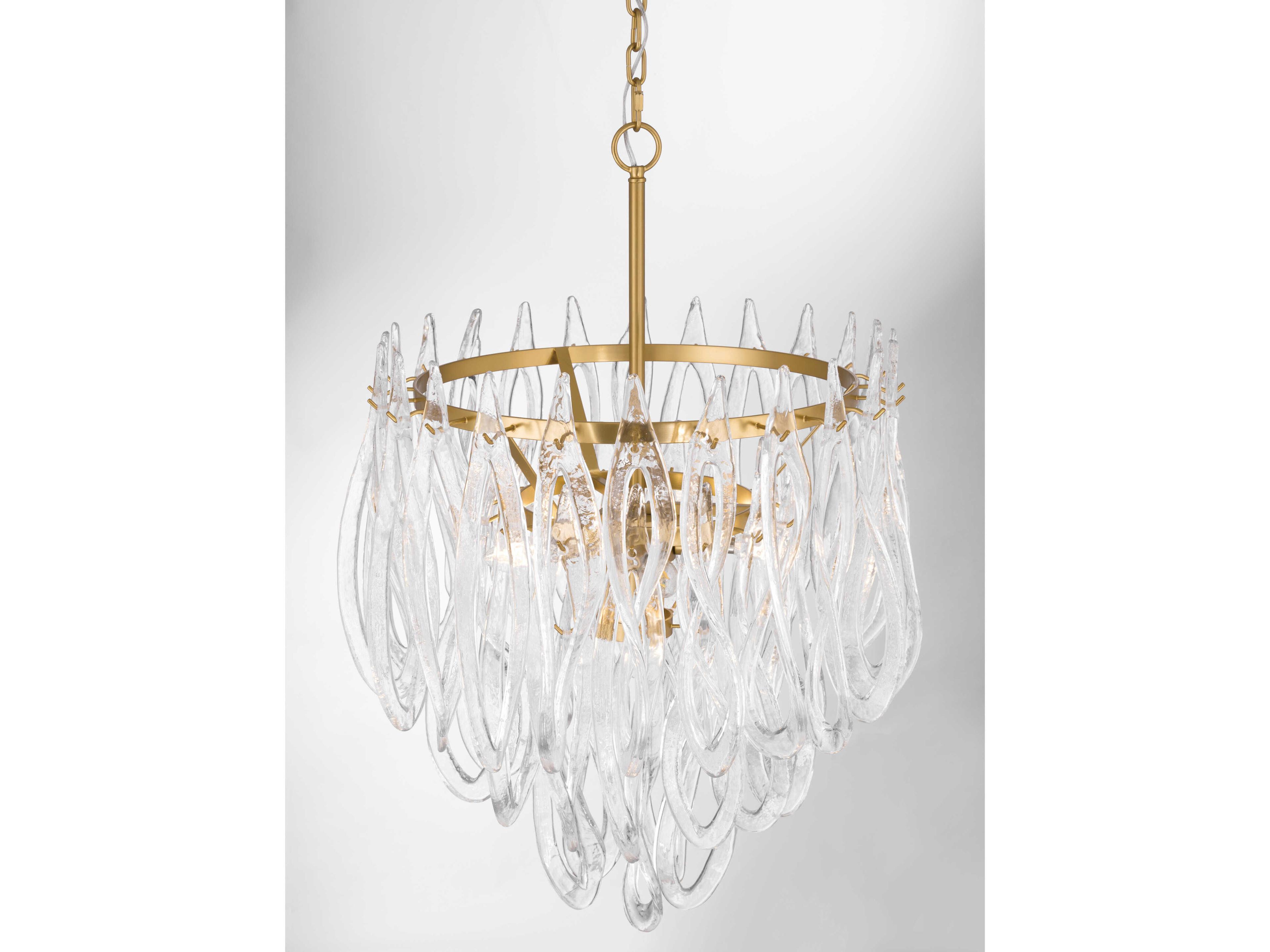 Metropolitan Glassara 6-Light Legacy Brass Tiered Pendant