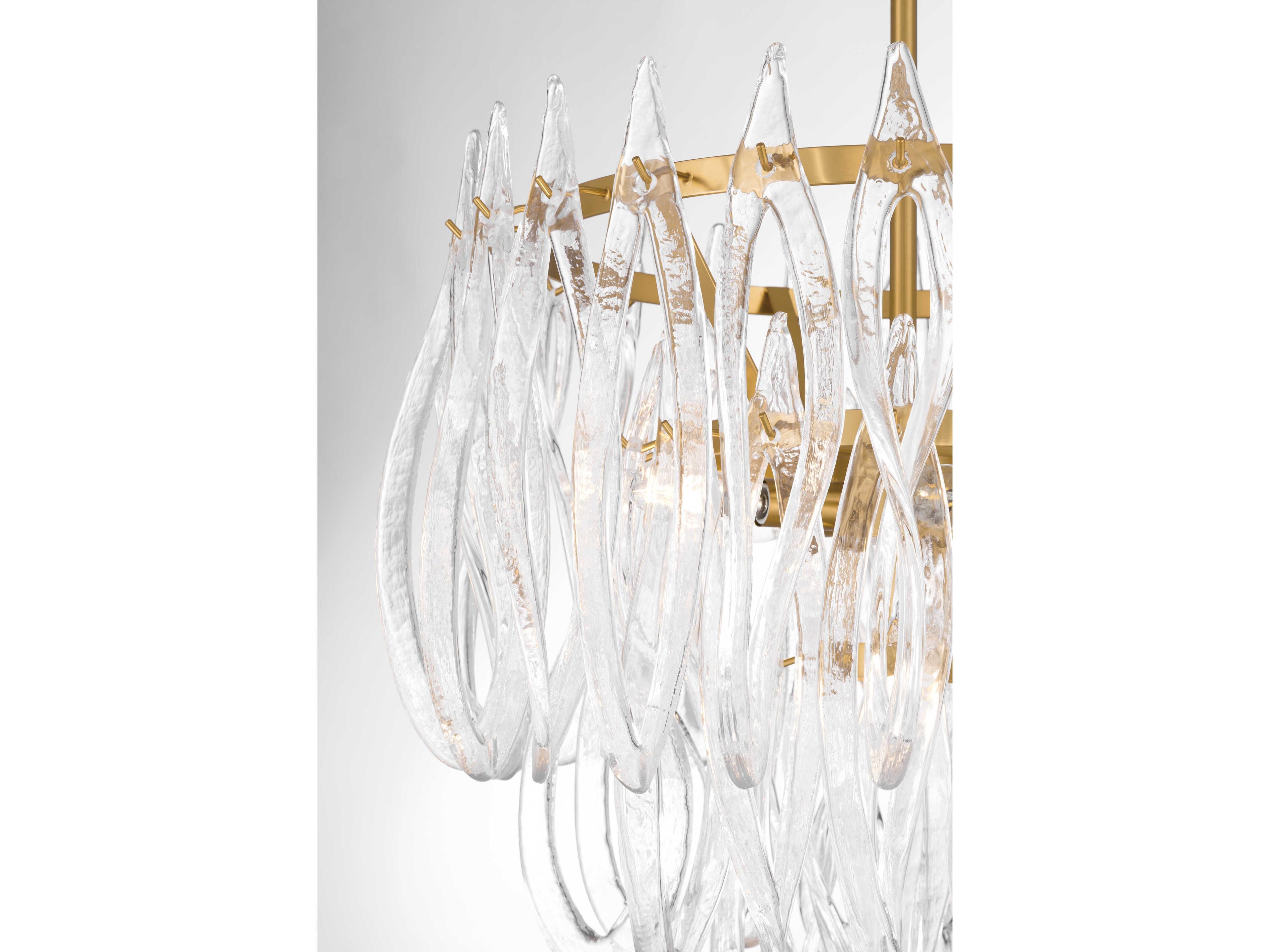 Metropolitan Glassara 6-Light Legacy Brass Tiered Pendant