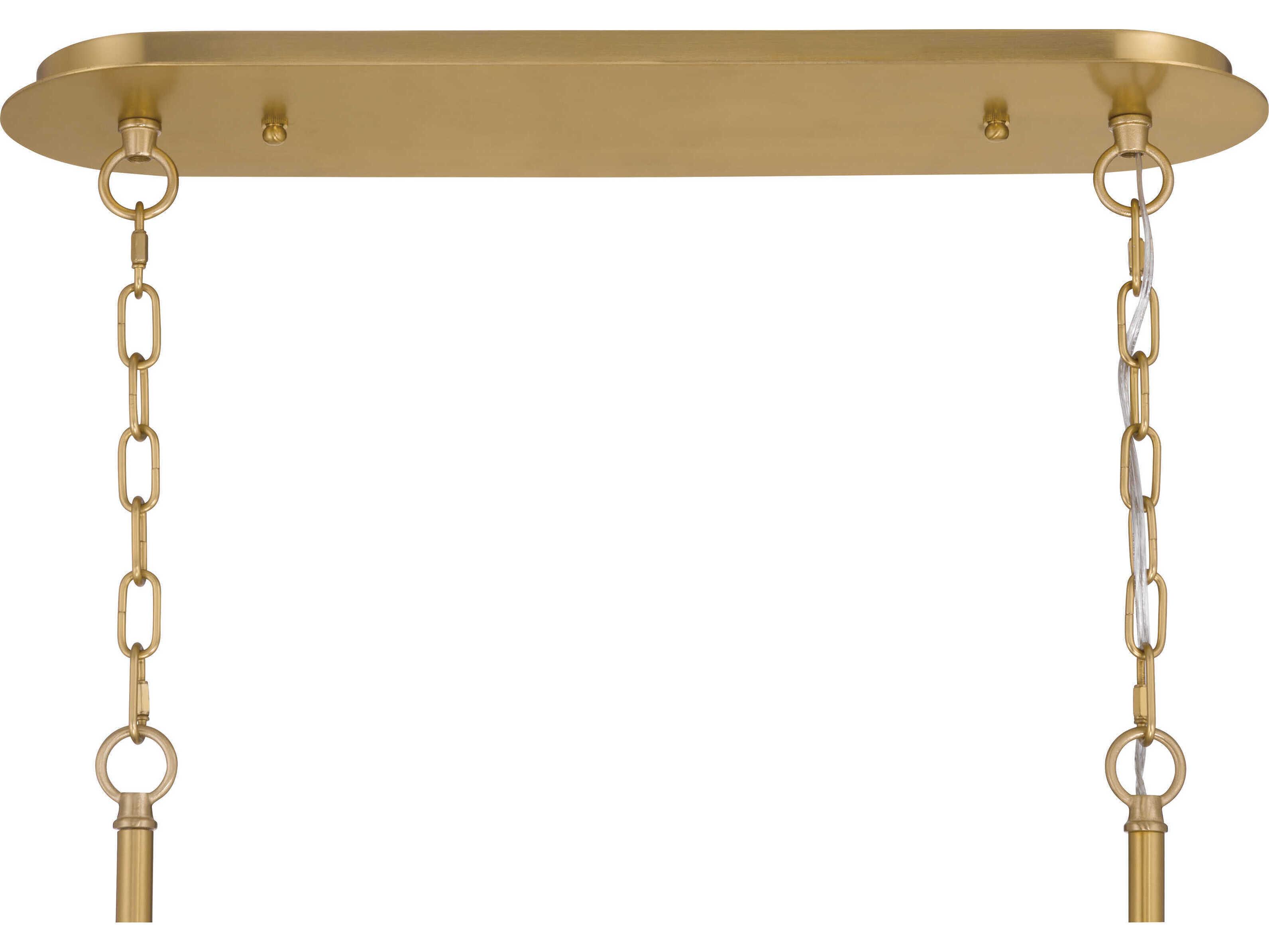 Metropolitan Glassara 8-Light Legacy Brass Tiered Island Pendant