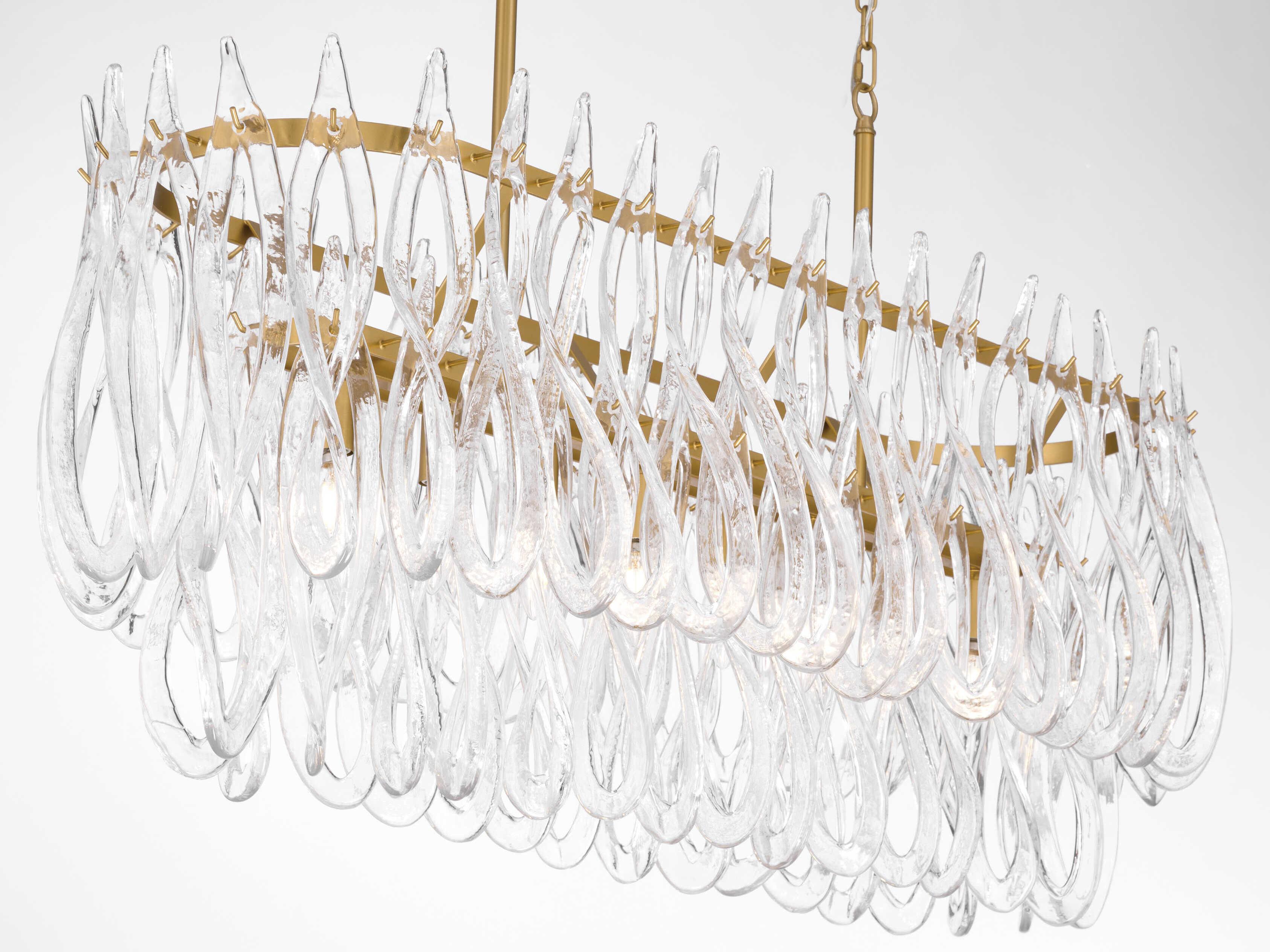 Metropolitan Glassara 8-Light Legacy Brass Tiered Island Pendant