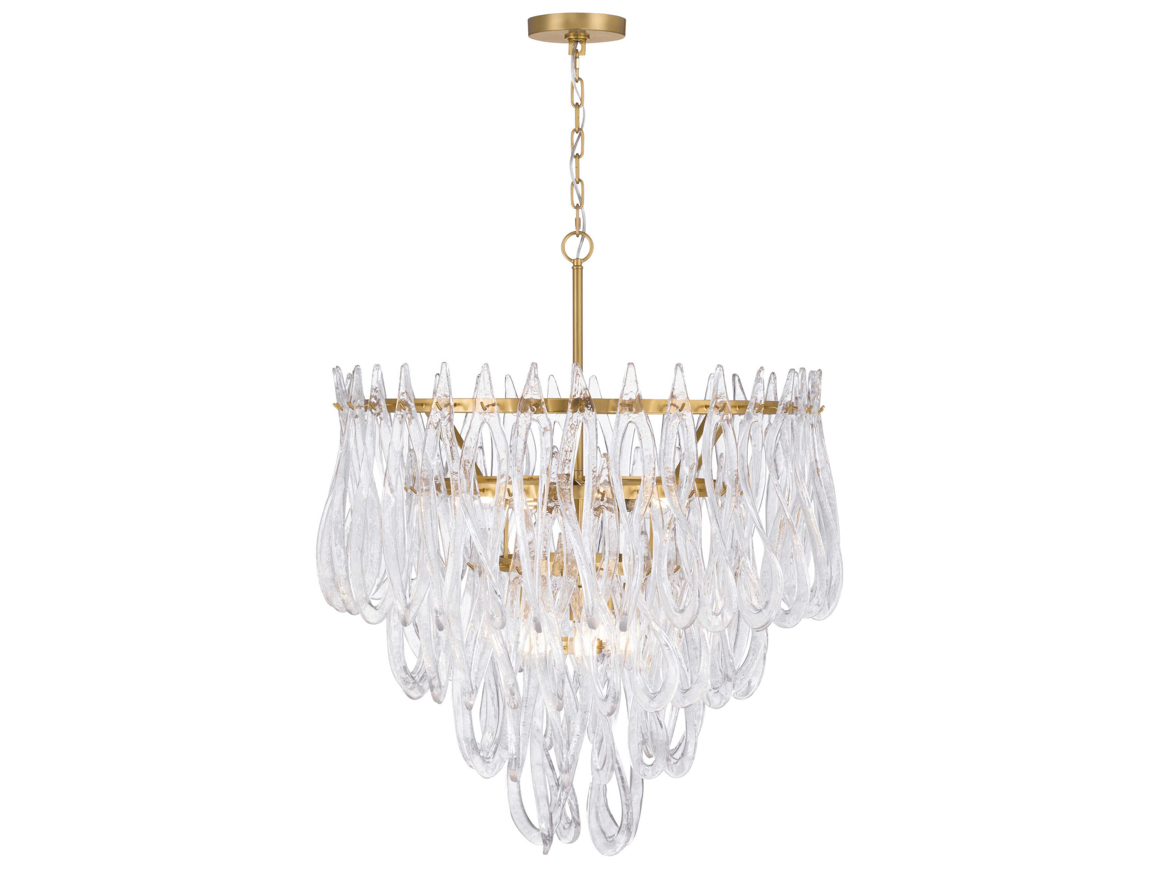Metropolitan Glassara 10-Light Legacy Brass Tiered Pendant