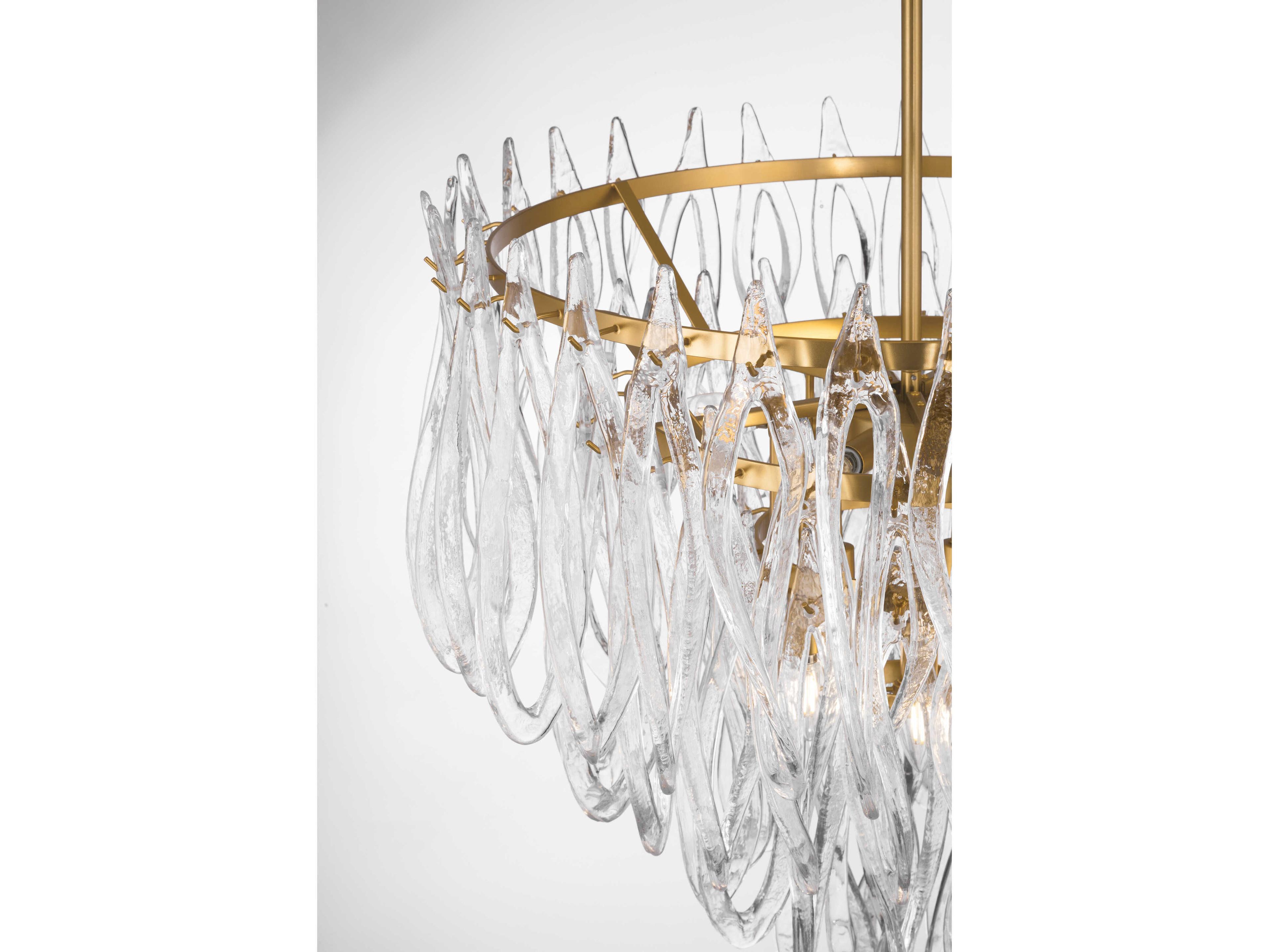 Metropolitan Glassara 10-Light Legacy Brass Tiered Pendant