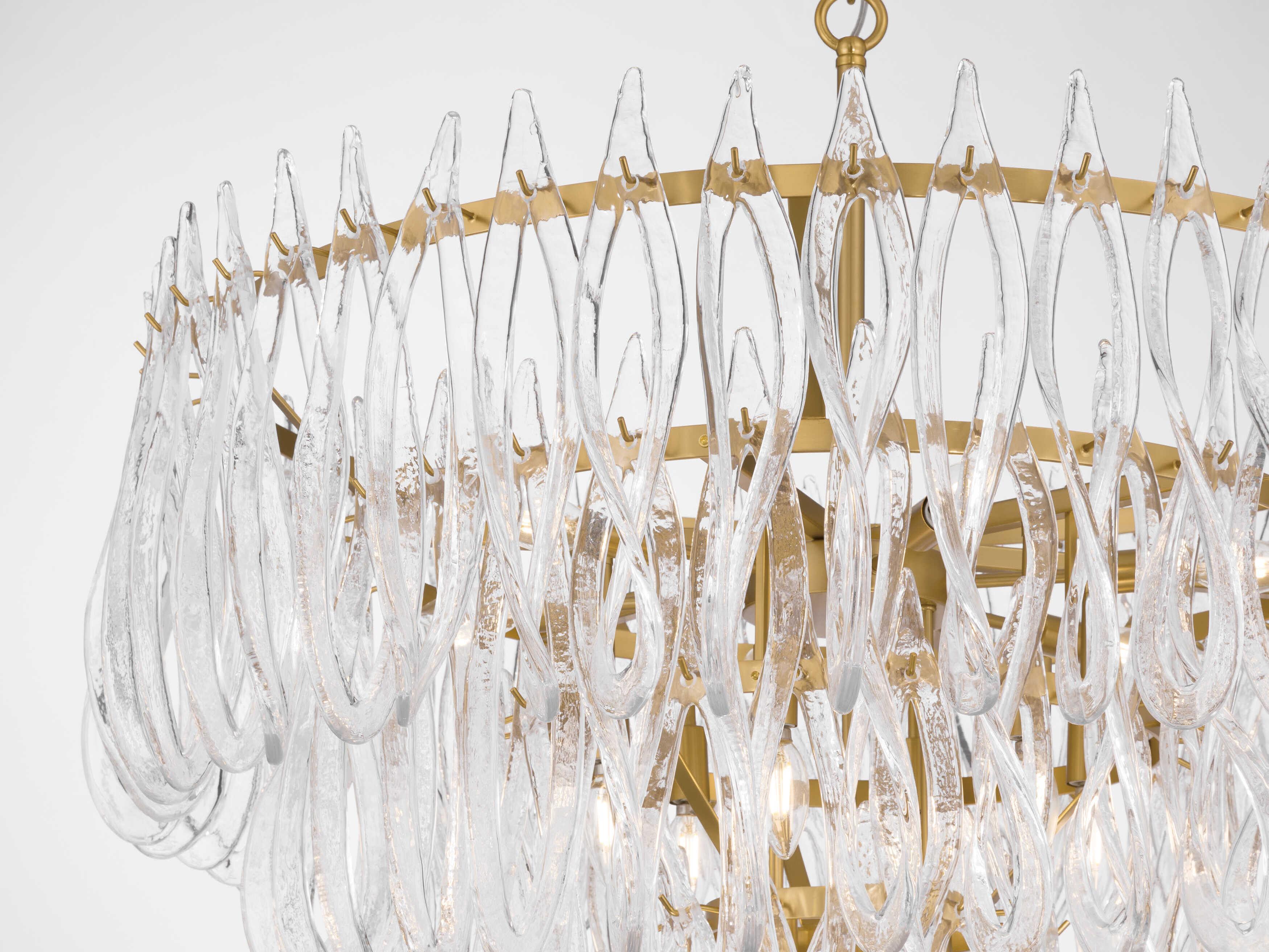 Metropolitan Glassara 15-Light Legacy Brass Tiered Pendant