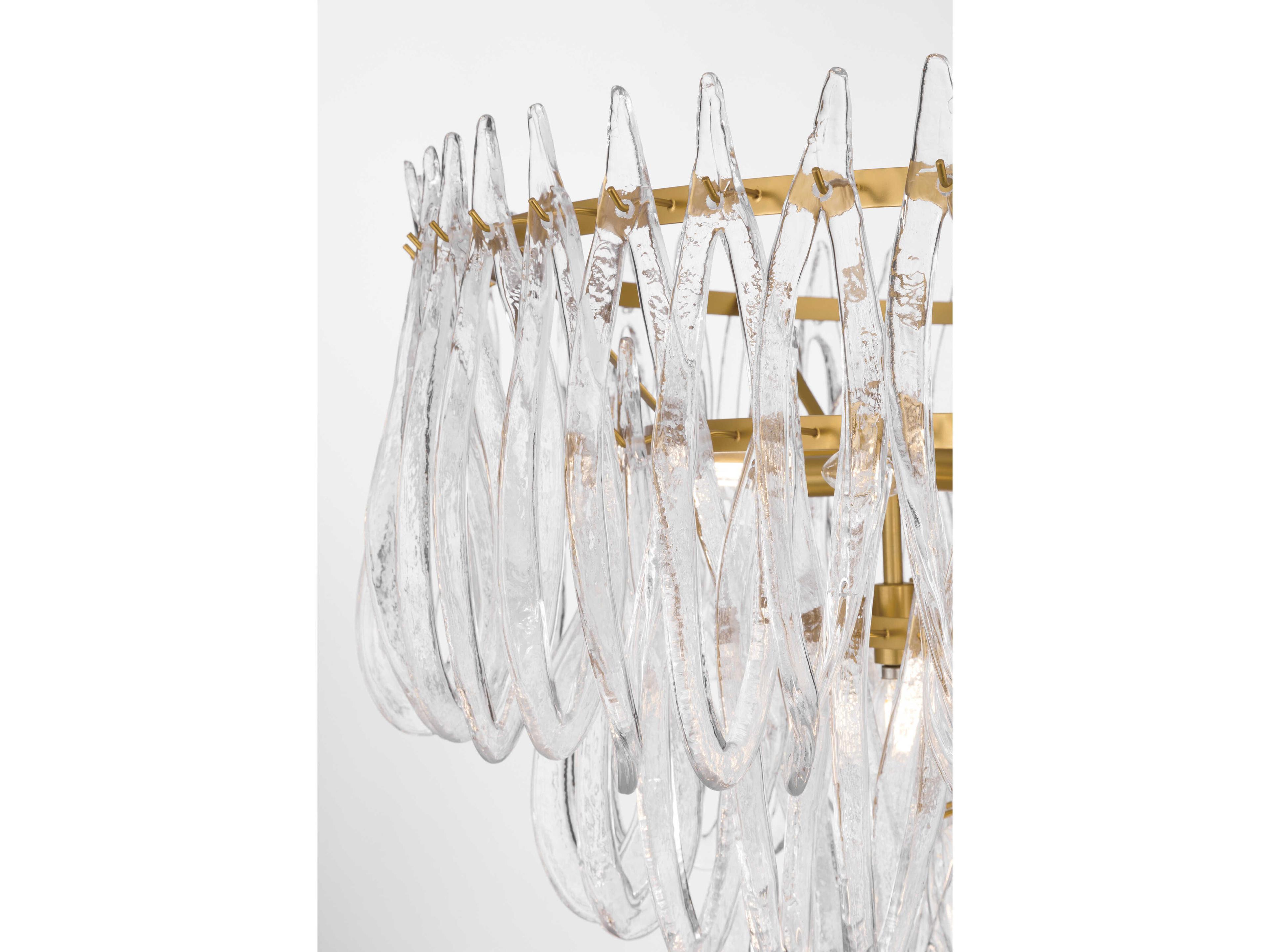 Metropolitan Glassara 15-Light Legacy Brass Tiered Pendant