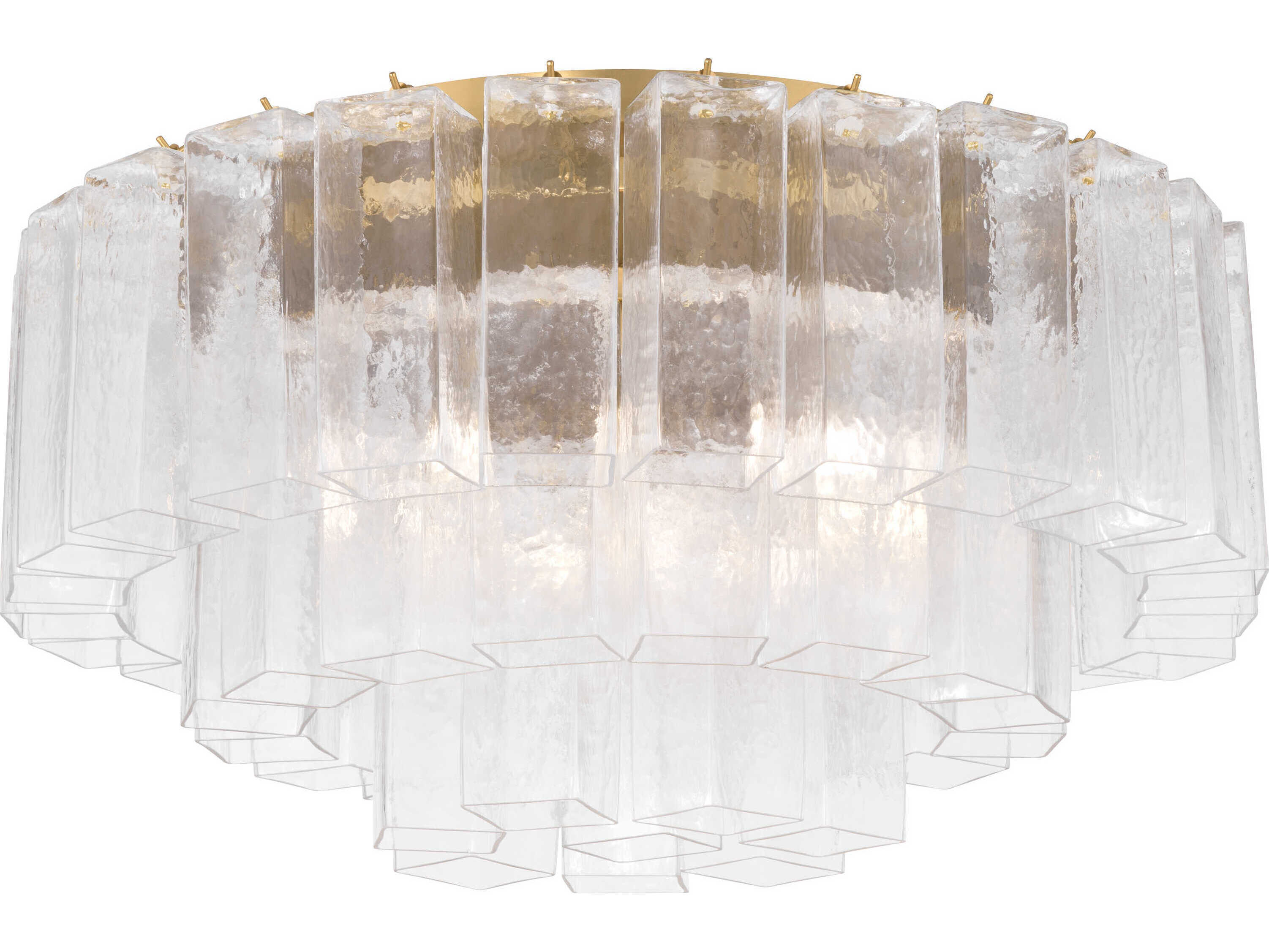 Metropolitan Torvento 7-Light Legacy Brass Geometric Round Flush Mount