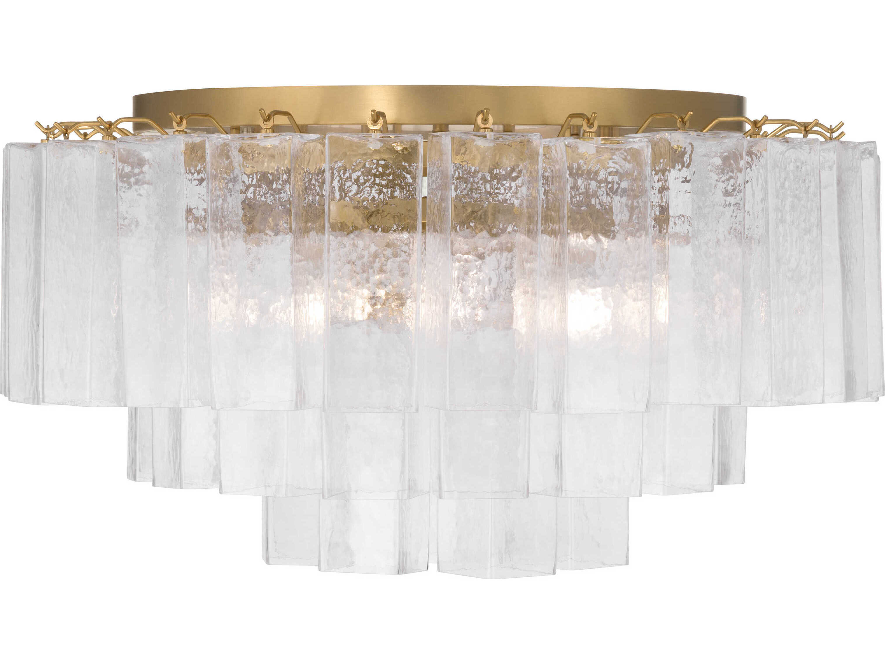 Metropolitan Torvento 7-Light Legacy Brass Geometric Round Flush Mount