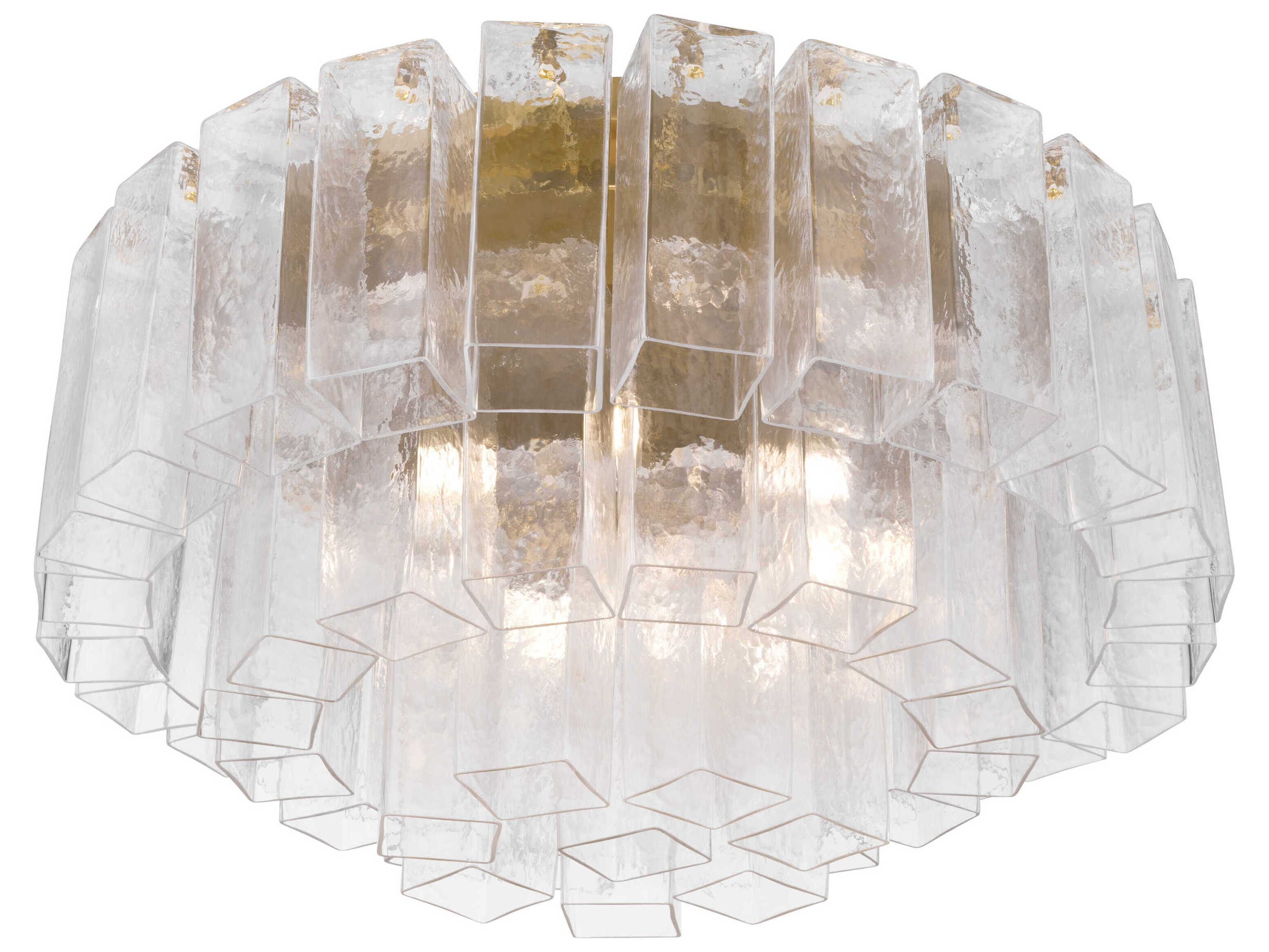 Metropolitan Torvento 7-Light Legacy Brass Geometric Round Flush Mount