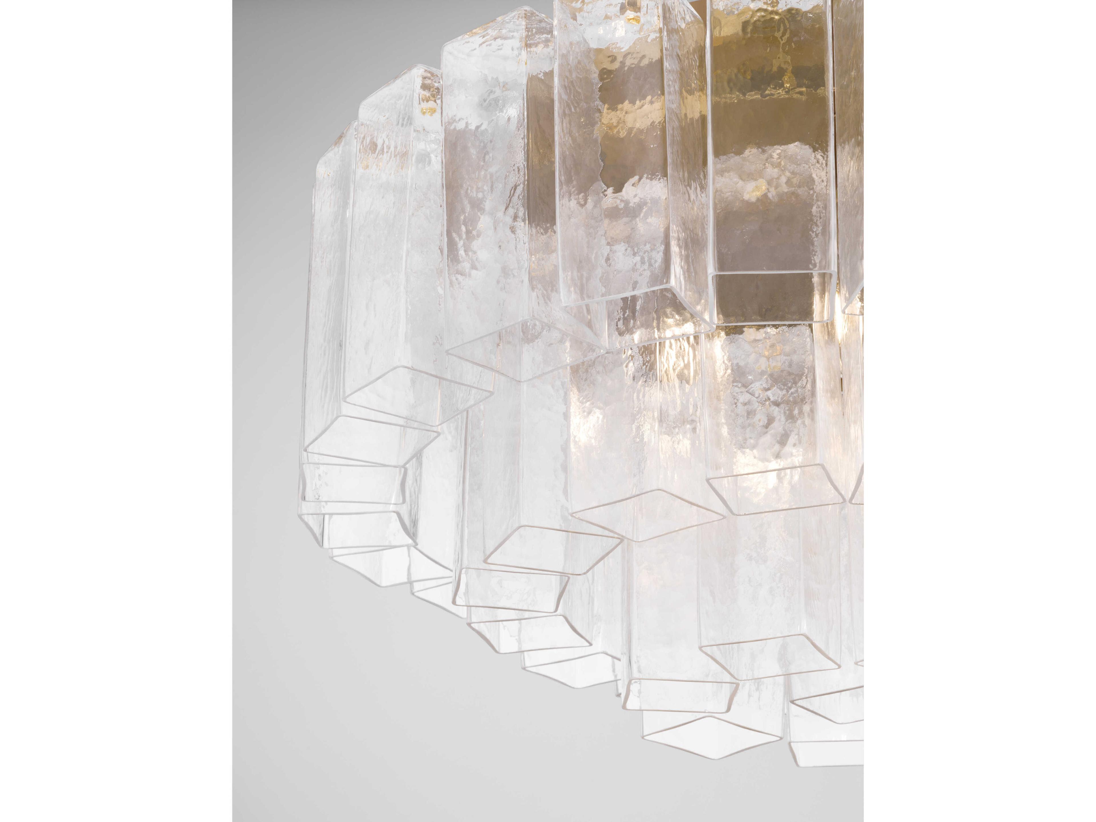 Metropolitan Torvento 7-Light Legacy Brass Geometric Round Flush Mount