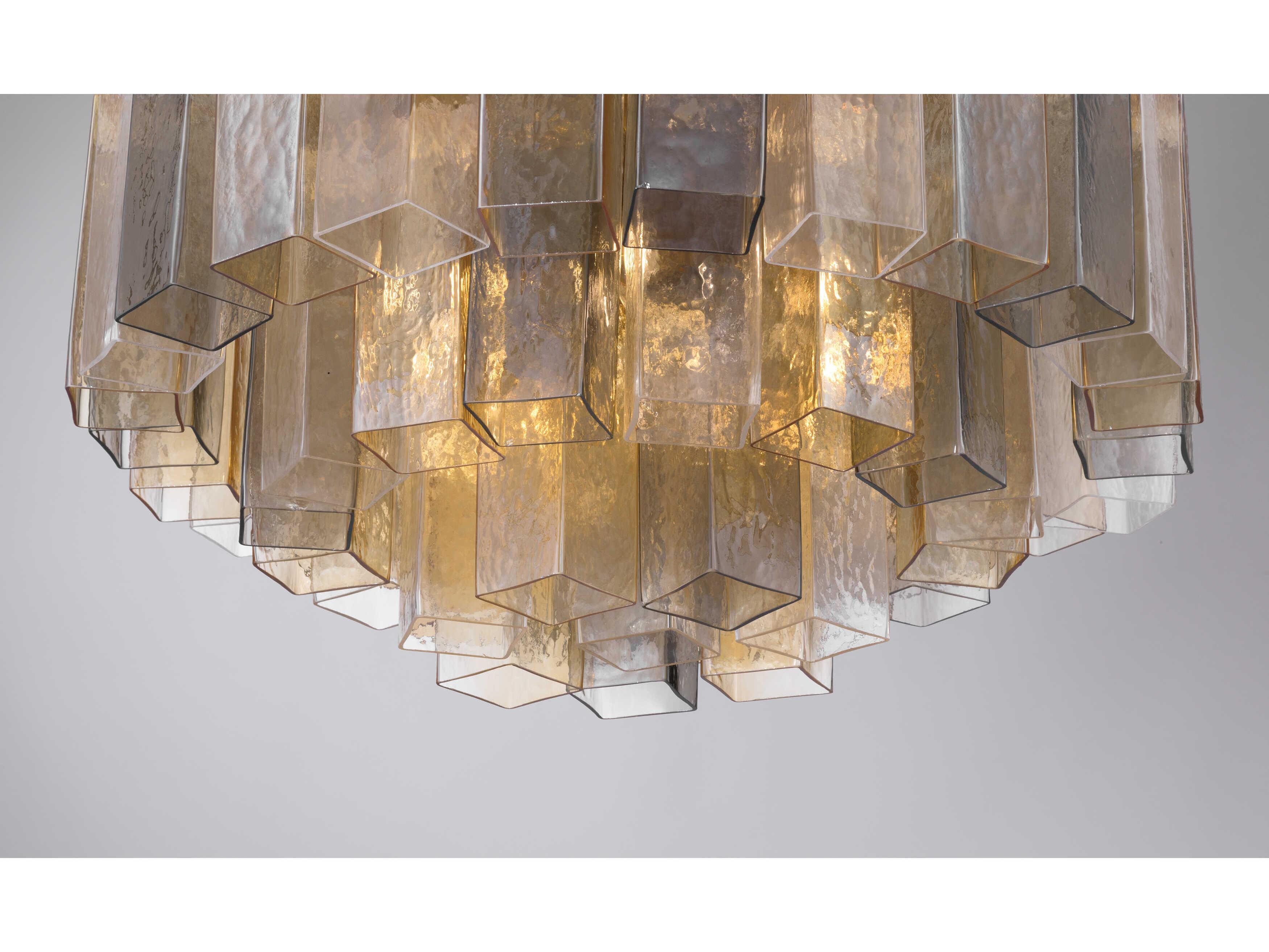 Metropolitan Torvento 7-Light Legacy Brass Geometric Round Flush Mount