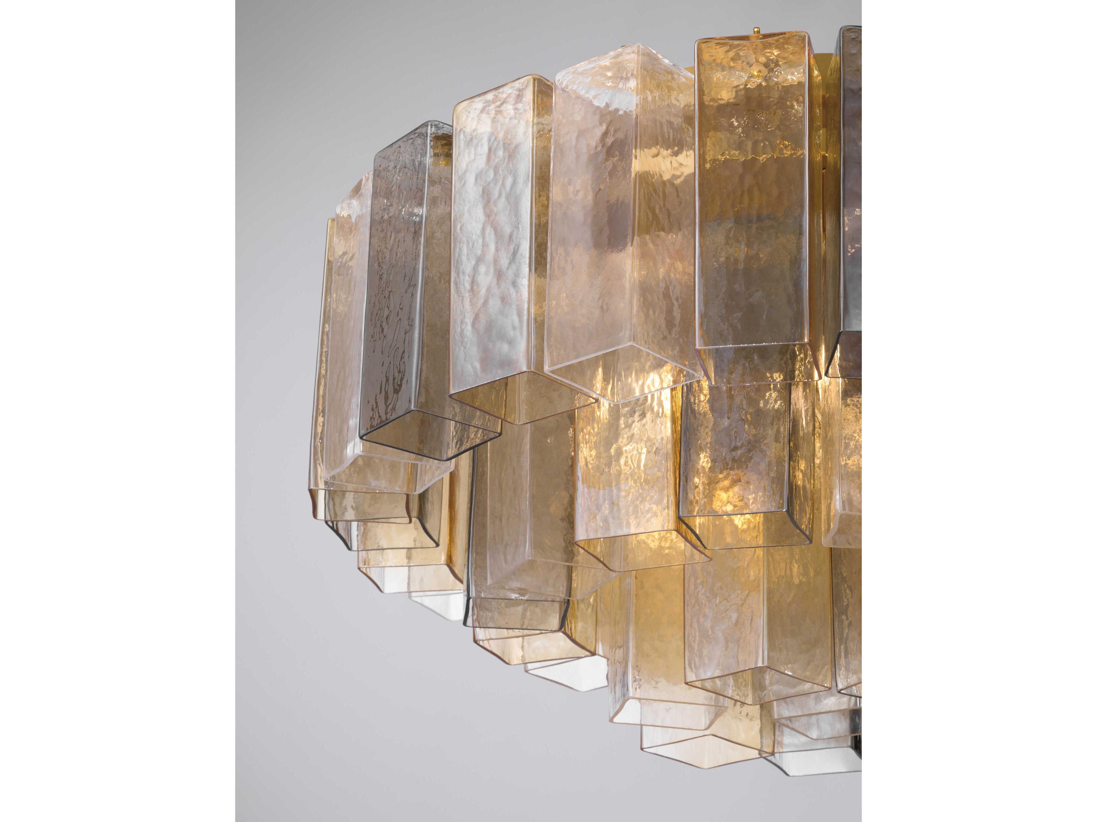 Metropolitan Torvento 7-Light Legacy Brass Geometric Round Flush Mount