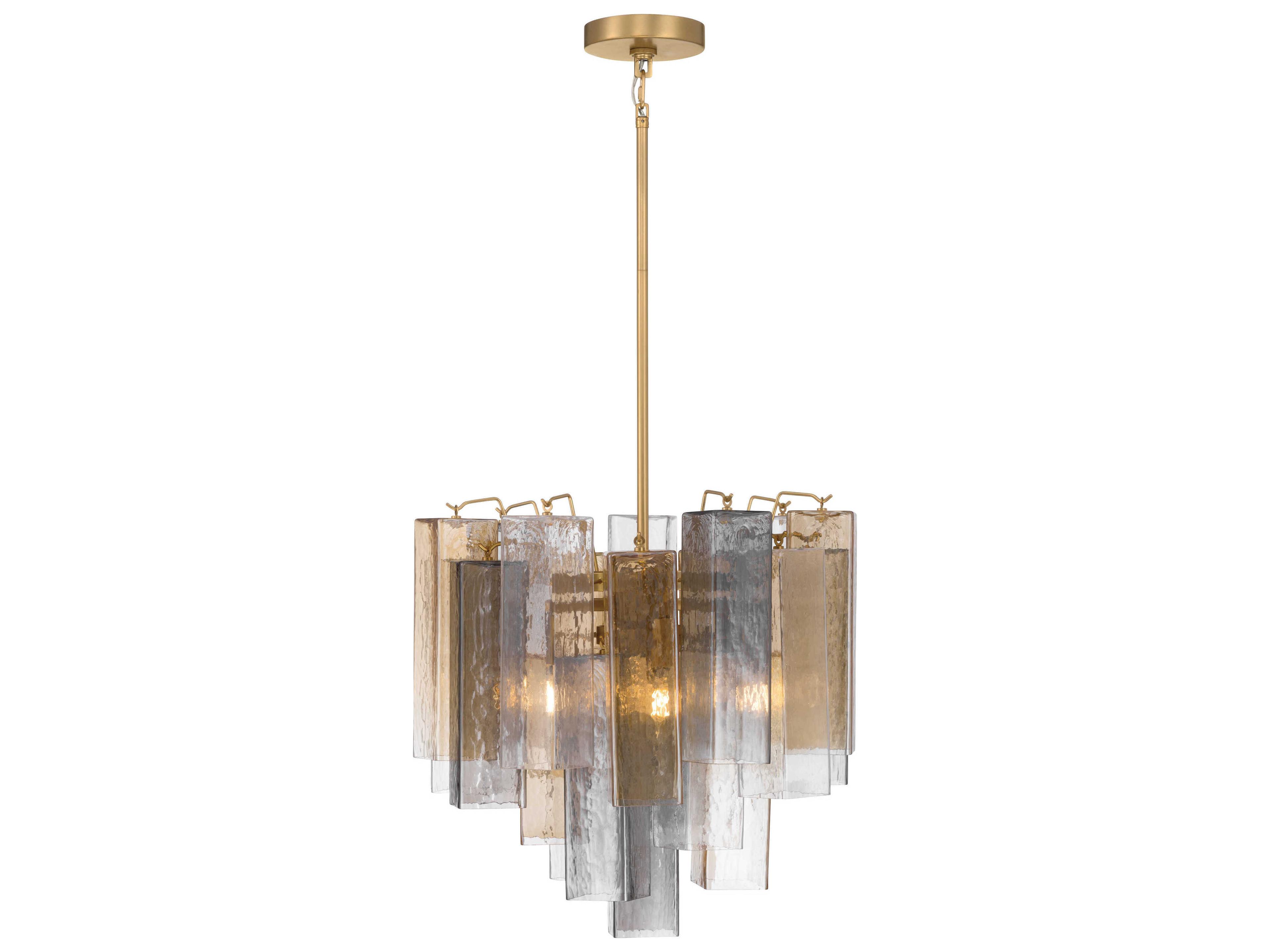 Metropolitan Torvento 6-Light Legacy Brass Geometric Tiered Pendant