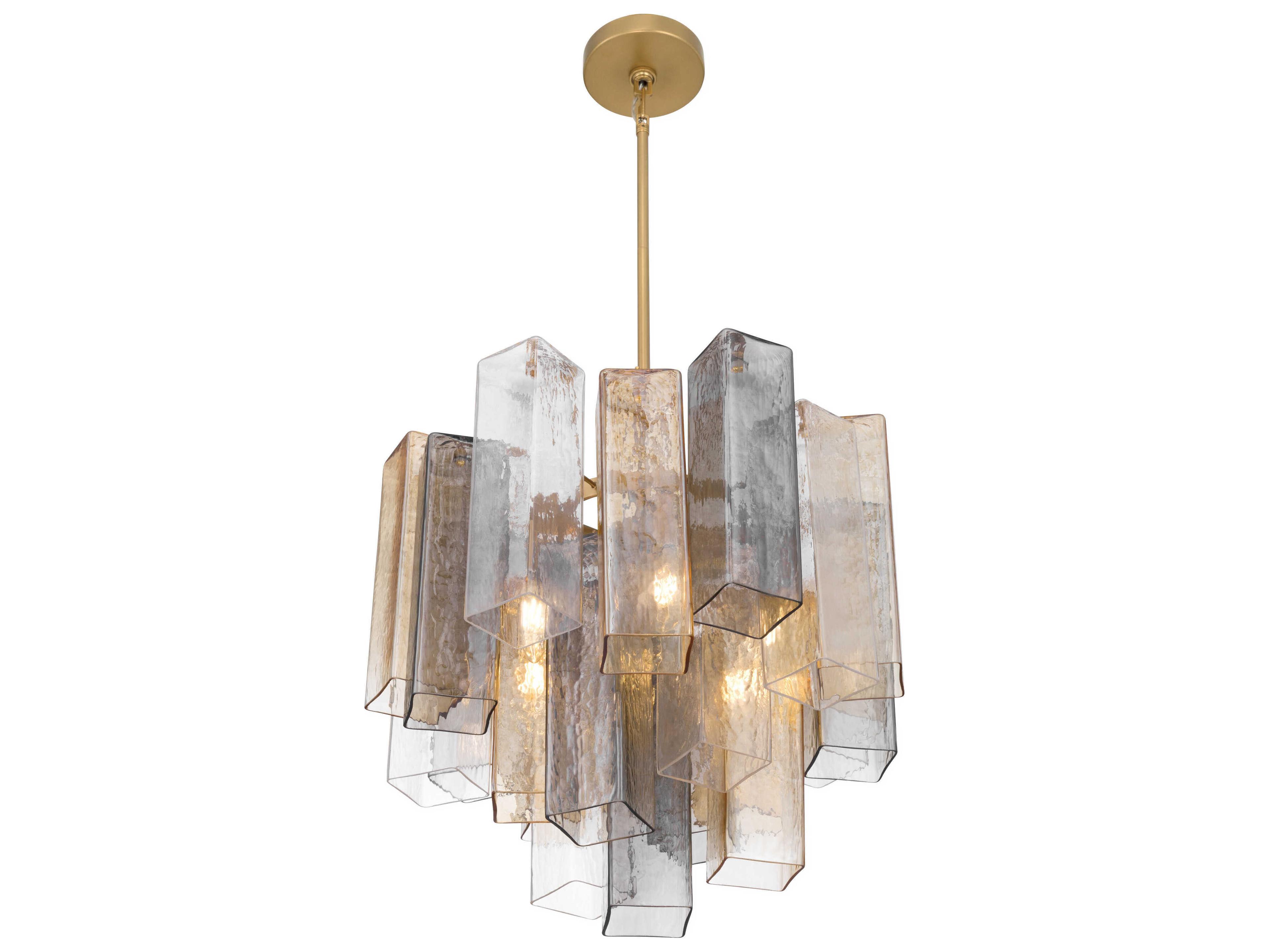 Metropolitan Torvento 6-Light Legacy Brass Geometric Tiered Pendant