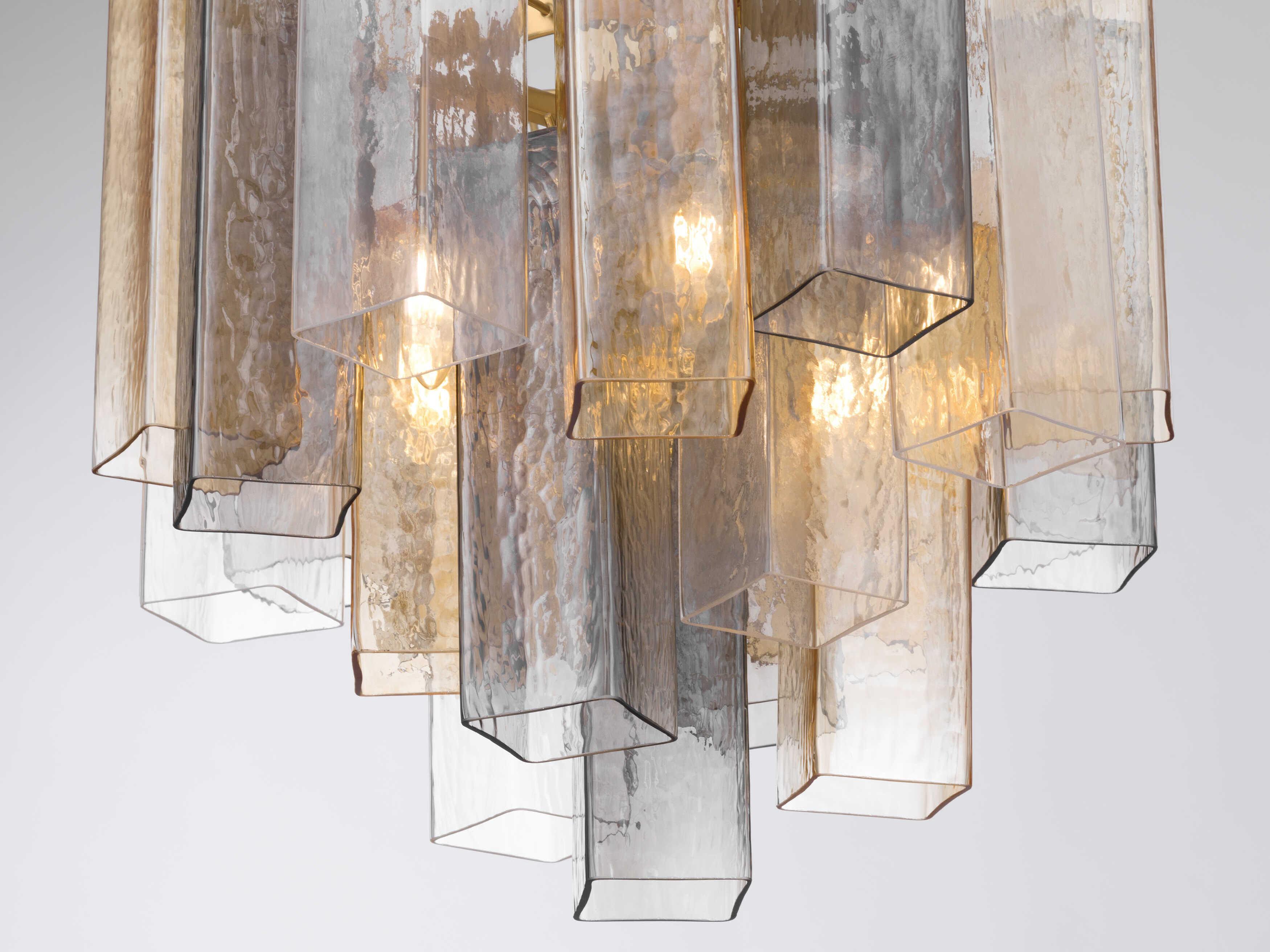 Metropolitan Torvento 6-Light Legacy Brass Geometric Tiered Pendant