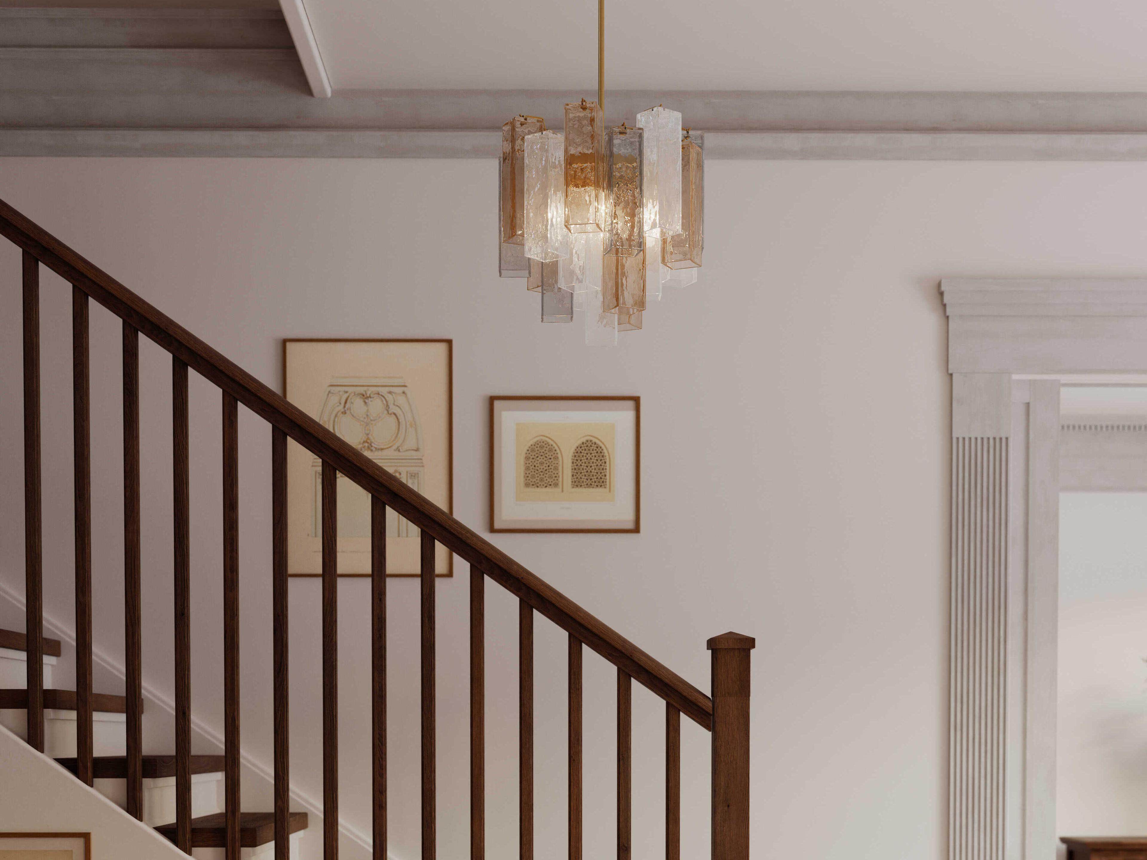 Metropolitan Torvento 6-Light Legacy Brass Geometric Tiered Pendant